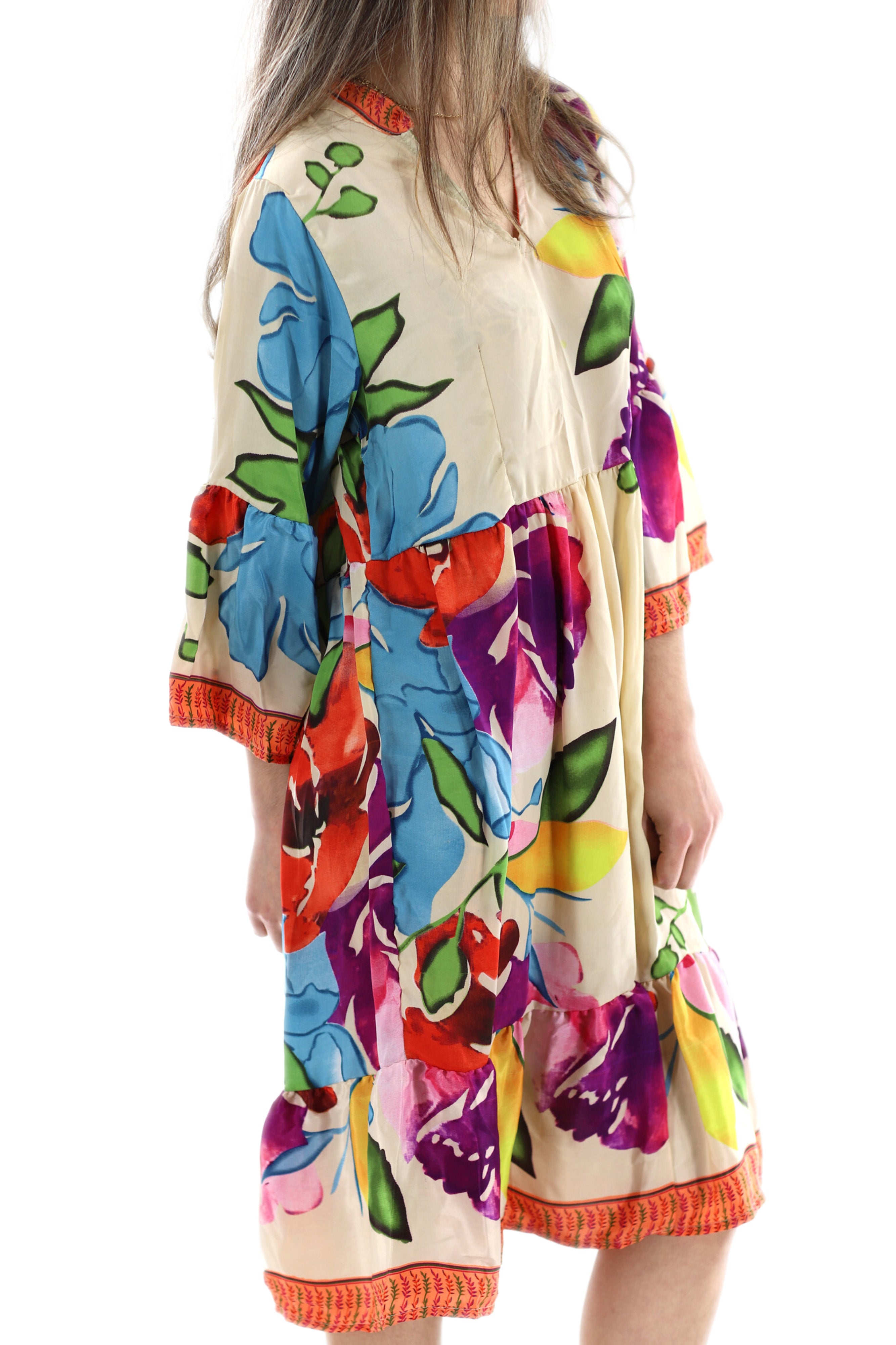 one shoulder flowy short dress One Shoulder Long Sleeve Short Dress With Ruching main image 1