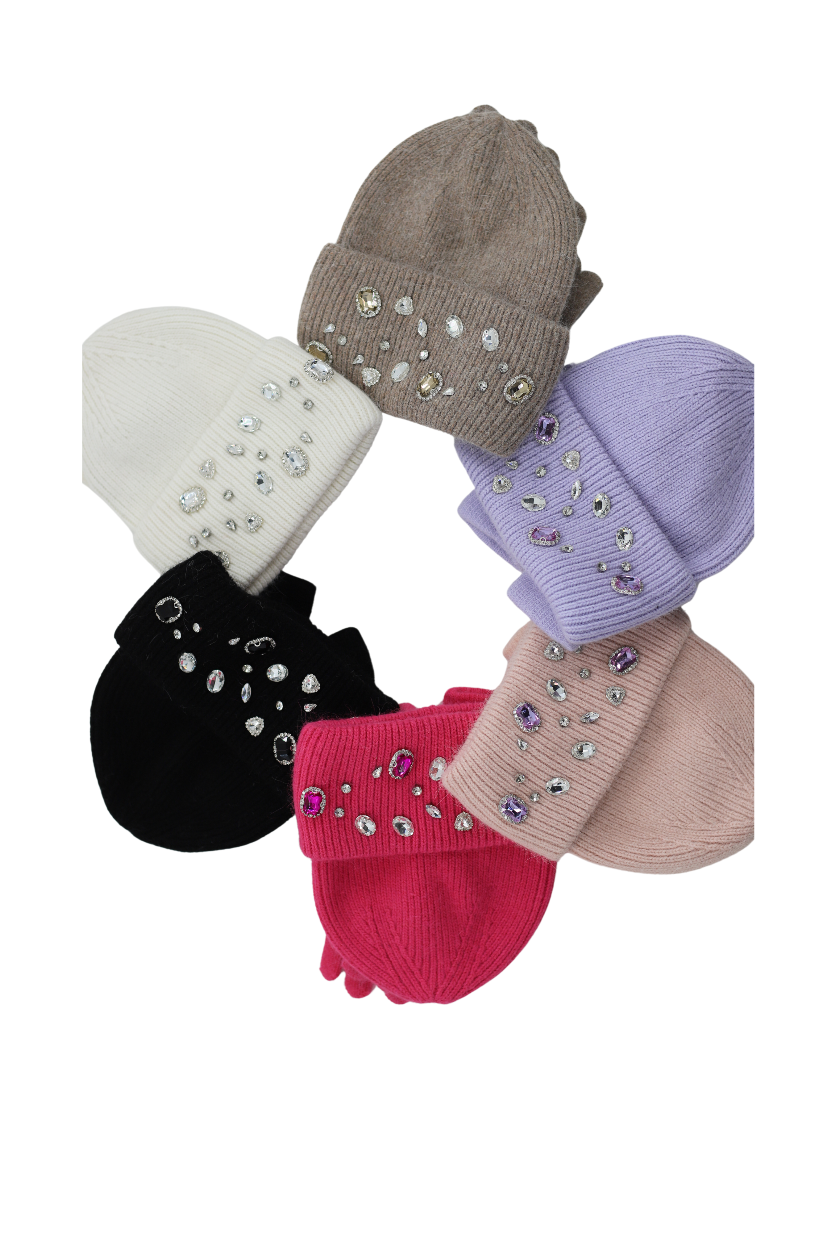 La fiorentina beanie women’s one size fit Rhinestone Winter Hat and Glove Set – La Fiorentina main image 2