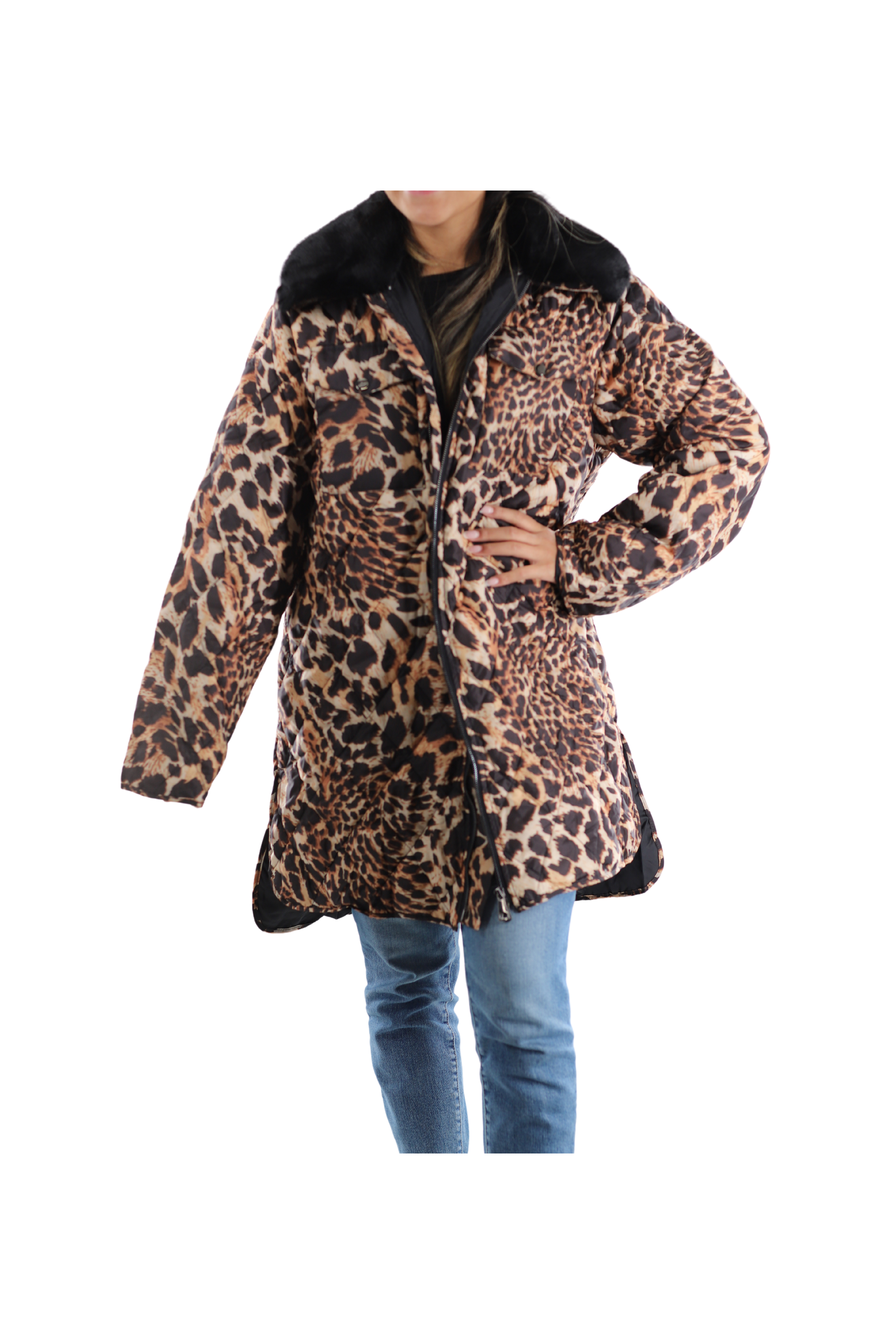 Printed Jacket with Faux Fur Collar – La Fiorentina