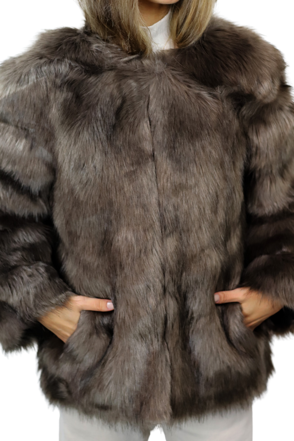 新品タグ付き！DUVETICA PELLICCIA TINTA DYED FUR Maxi Faux Fur Coat With Lynx-effect Fur