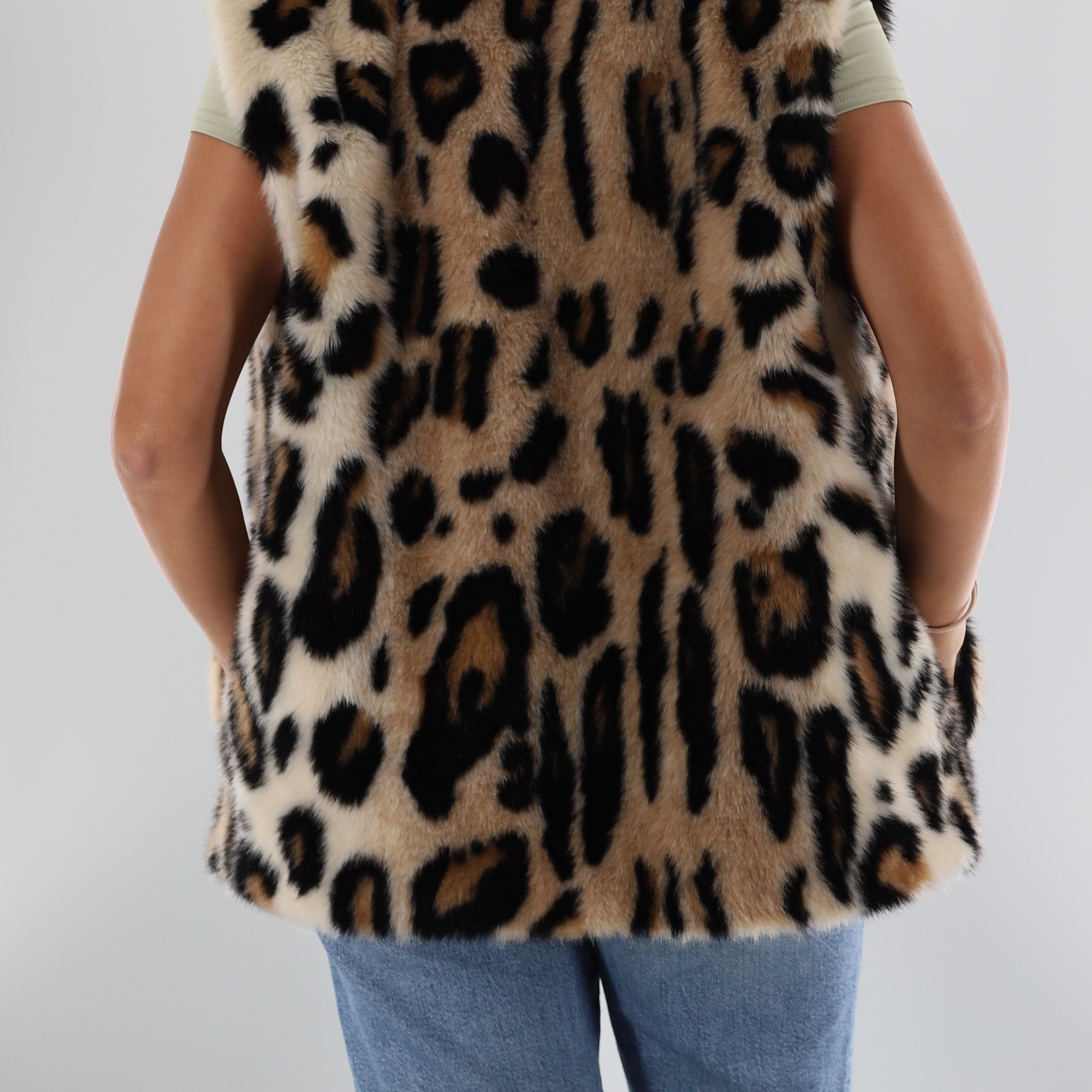 Faux Fur Animal Print Vest - Faux Fur Vest - La Fiorentina