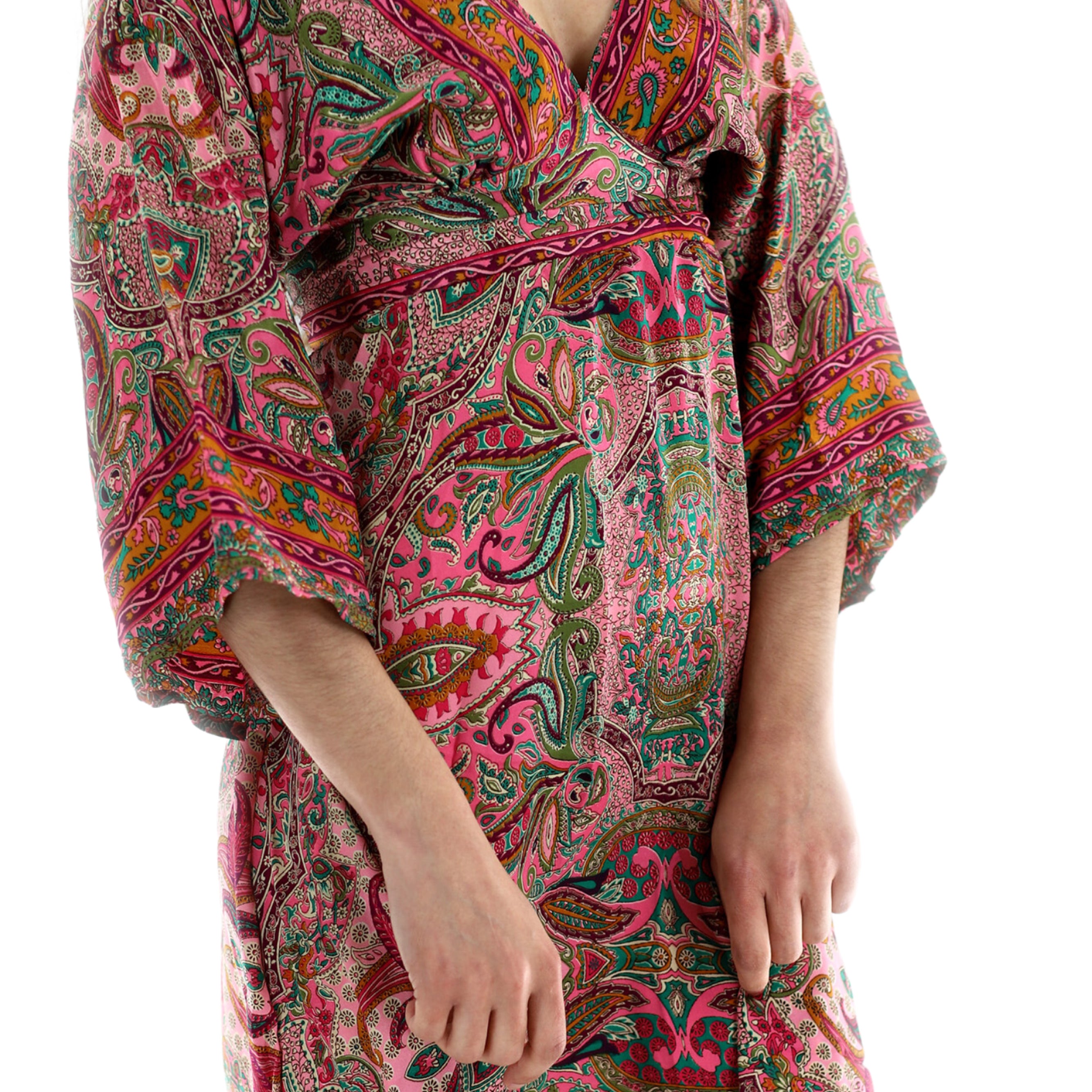 "Allegra" Flowy Paisley Short Dress