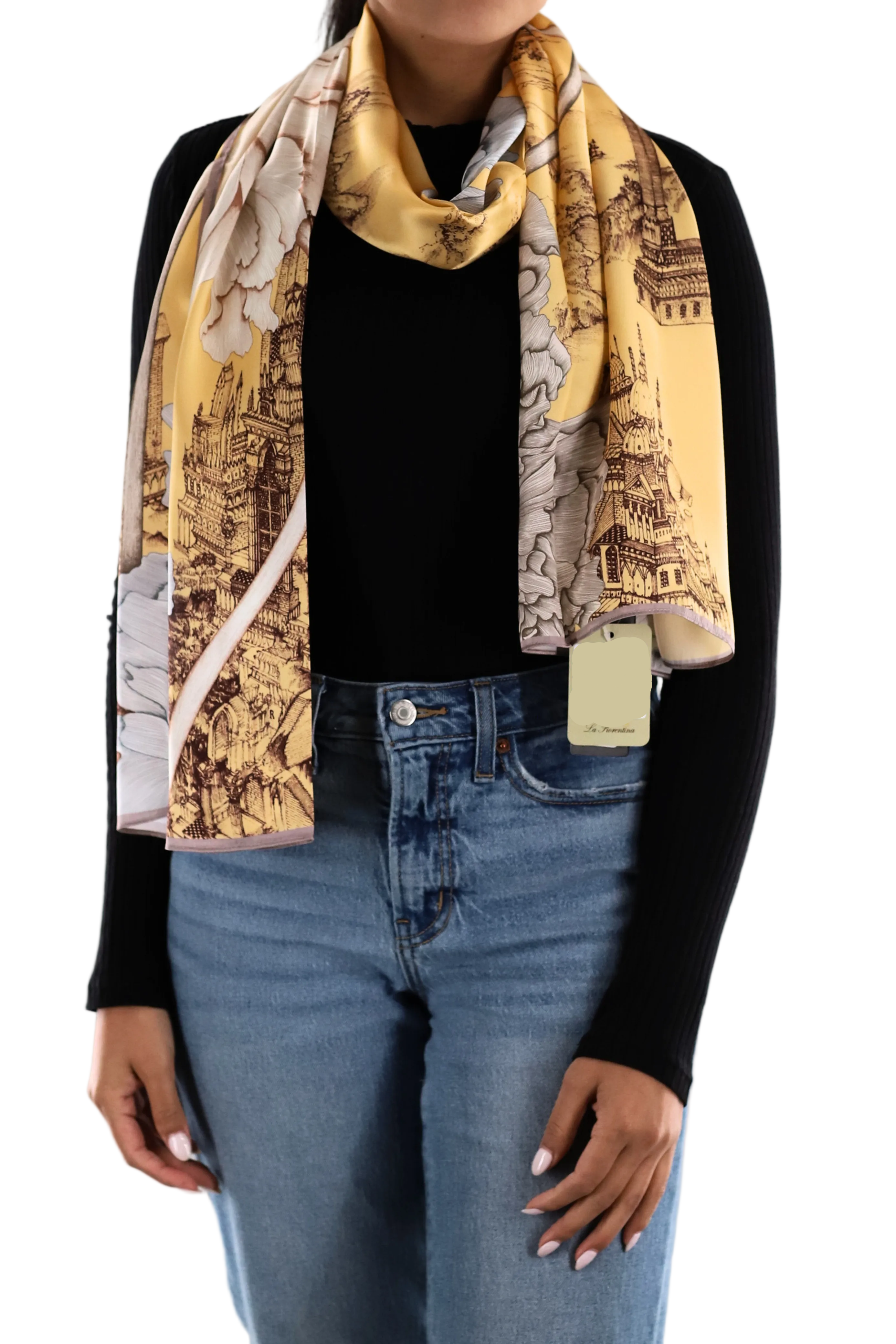 Floral print scarf - Silk Scarf - La Fiorentina