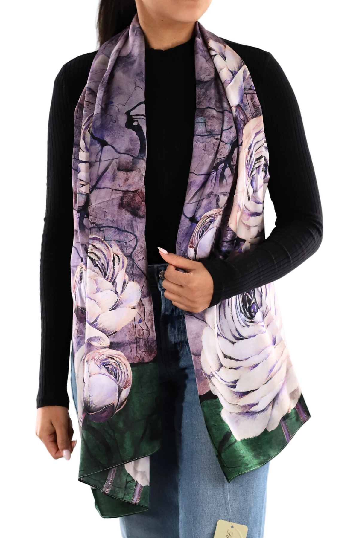 100% Silk Floral Print Scarf-SILK2426 – La Fiorentina