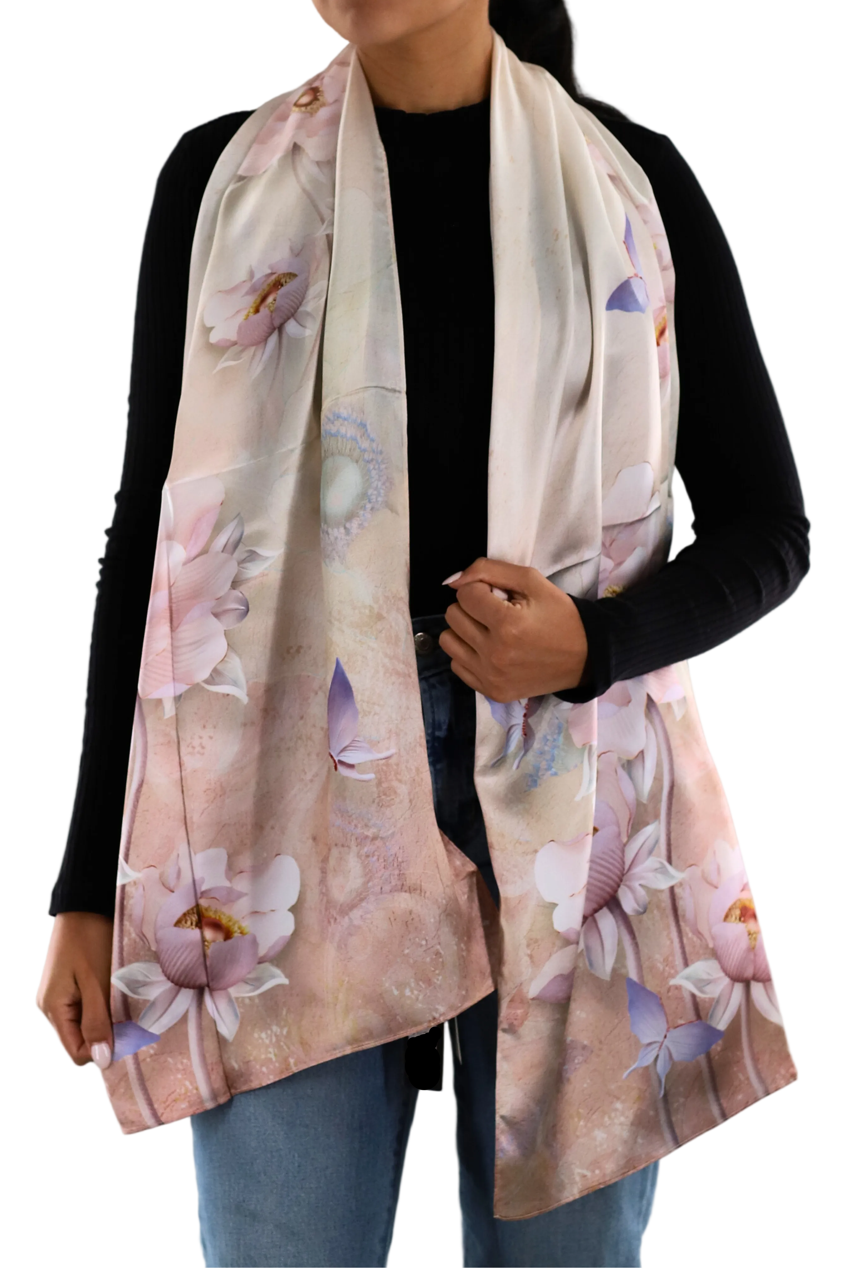 Floral Print Scarf - Silk Scarf - La Fiorentina