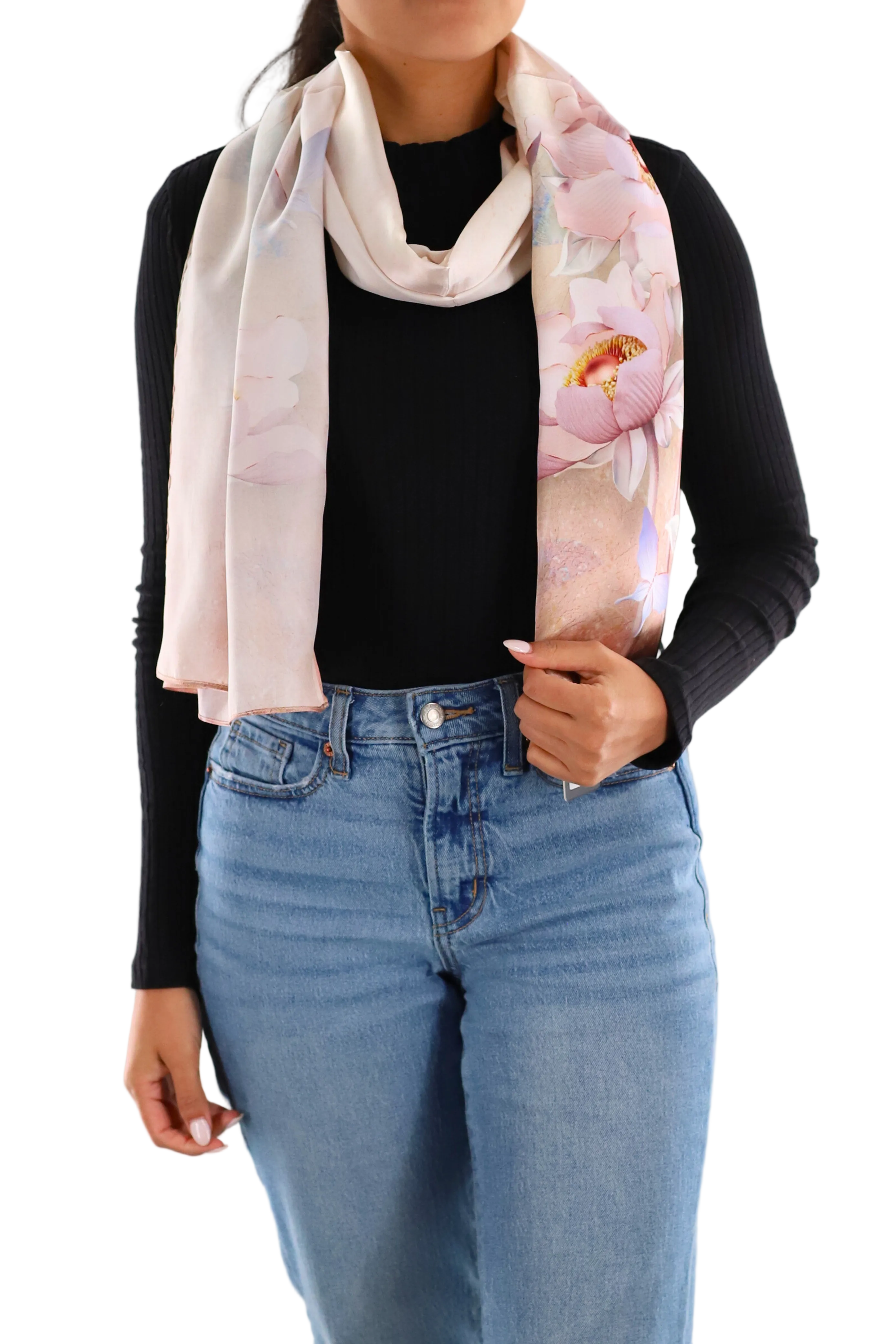 Floral Print Scarf - Silk Scarf - La Fiorentina