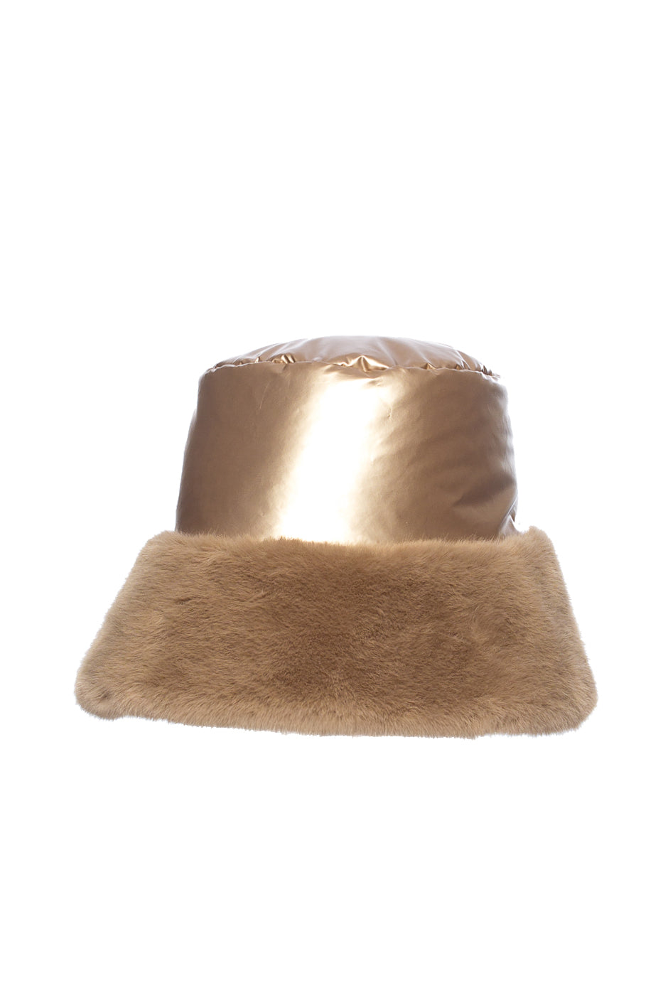 Metallic Bucket Hat with Faux Fur- DJIT-M-H2501 - Hats - La Fiorentina