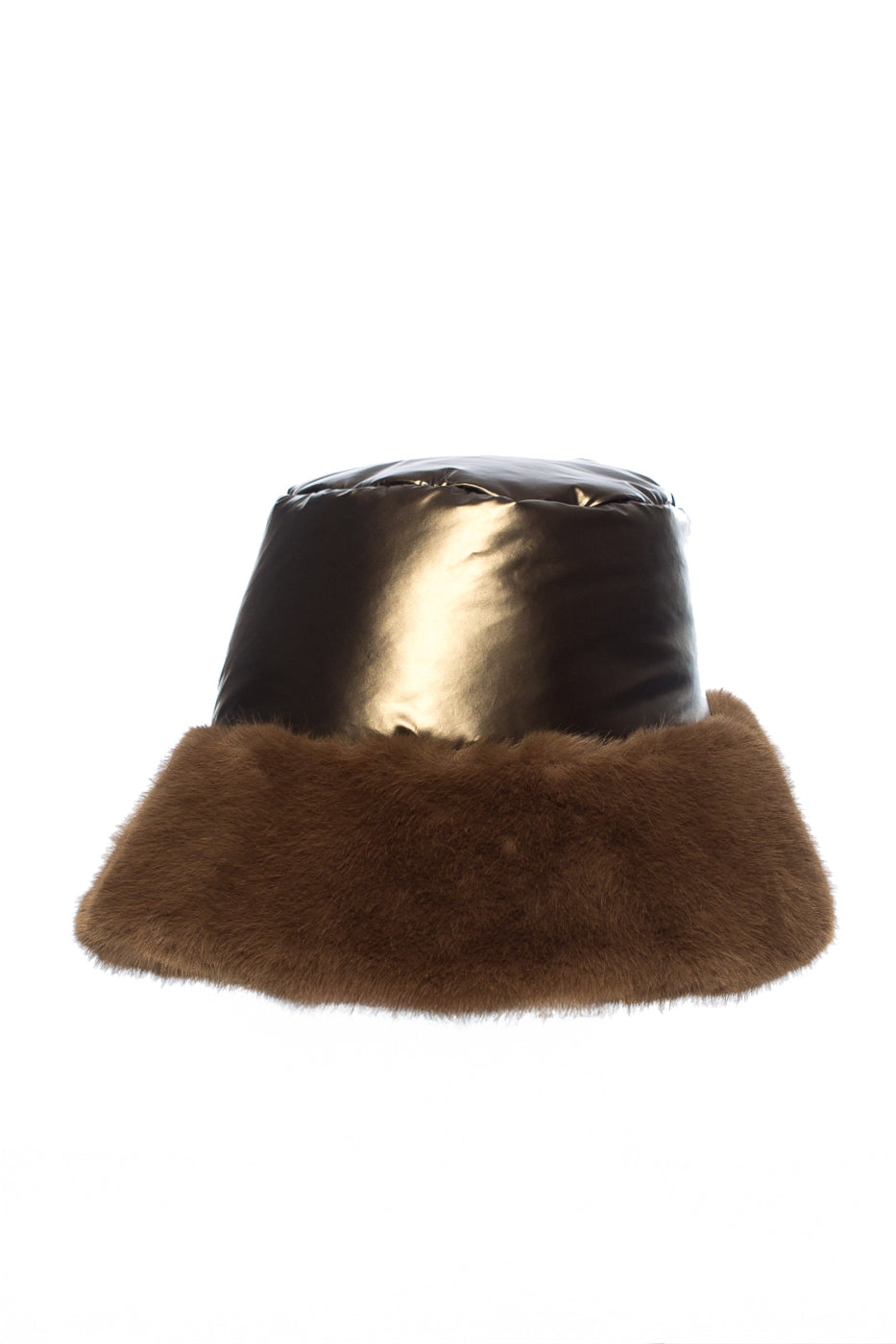 Metallic Bucket Hat with Faux Fur- DJIT-M-H2501 - Hats - La Fiorentina