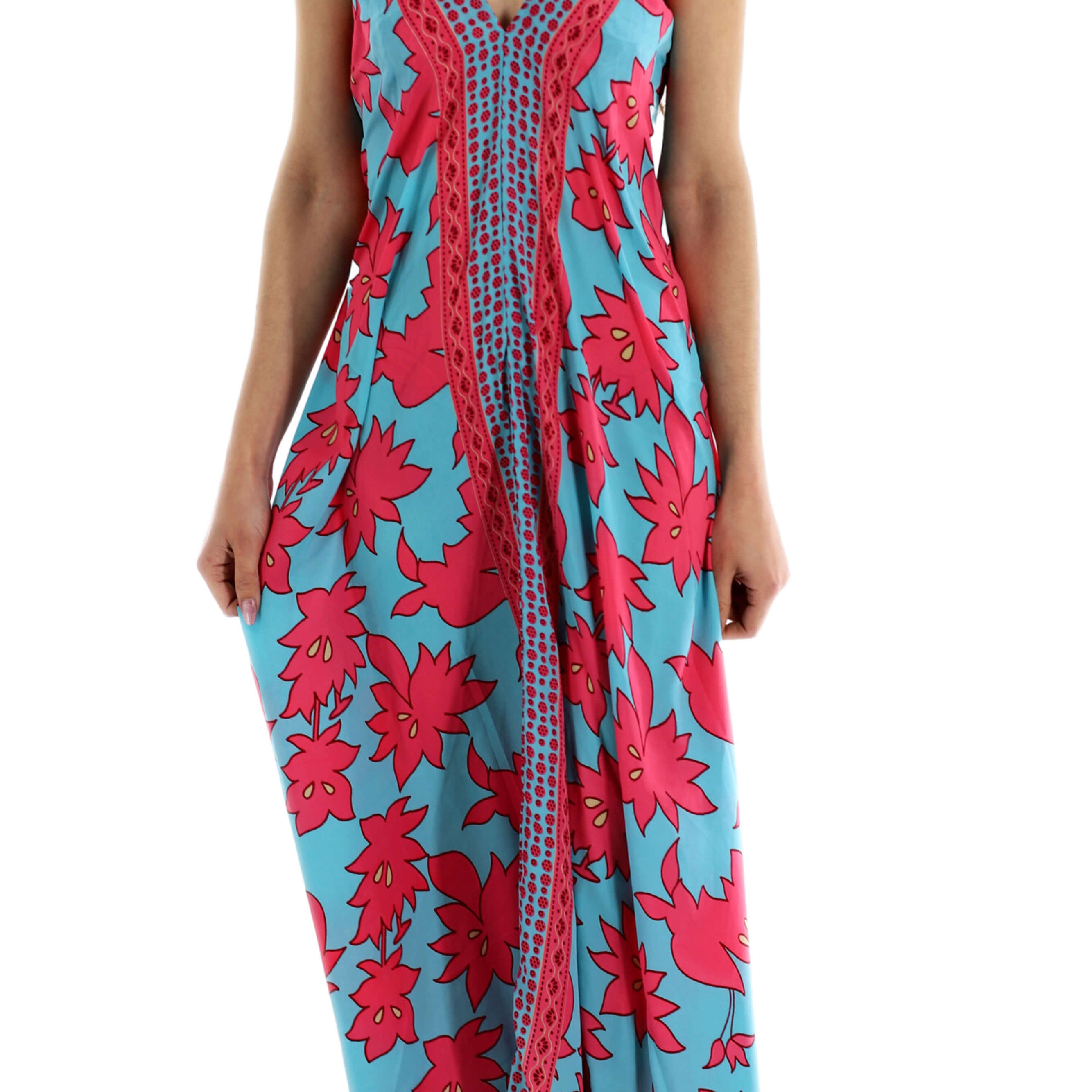 Long Flowy Floral 'Francesca' Maxi Dress in Pink Small / Pink - Dresses - Women's Clothing & Accessories - La Fiorentina Long Flowy Floral 'Francesca' Maxi Dress in Pink Small / Pink - Dresses - Women's Clothing & Accessories - La Fiorentina