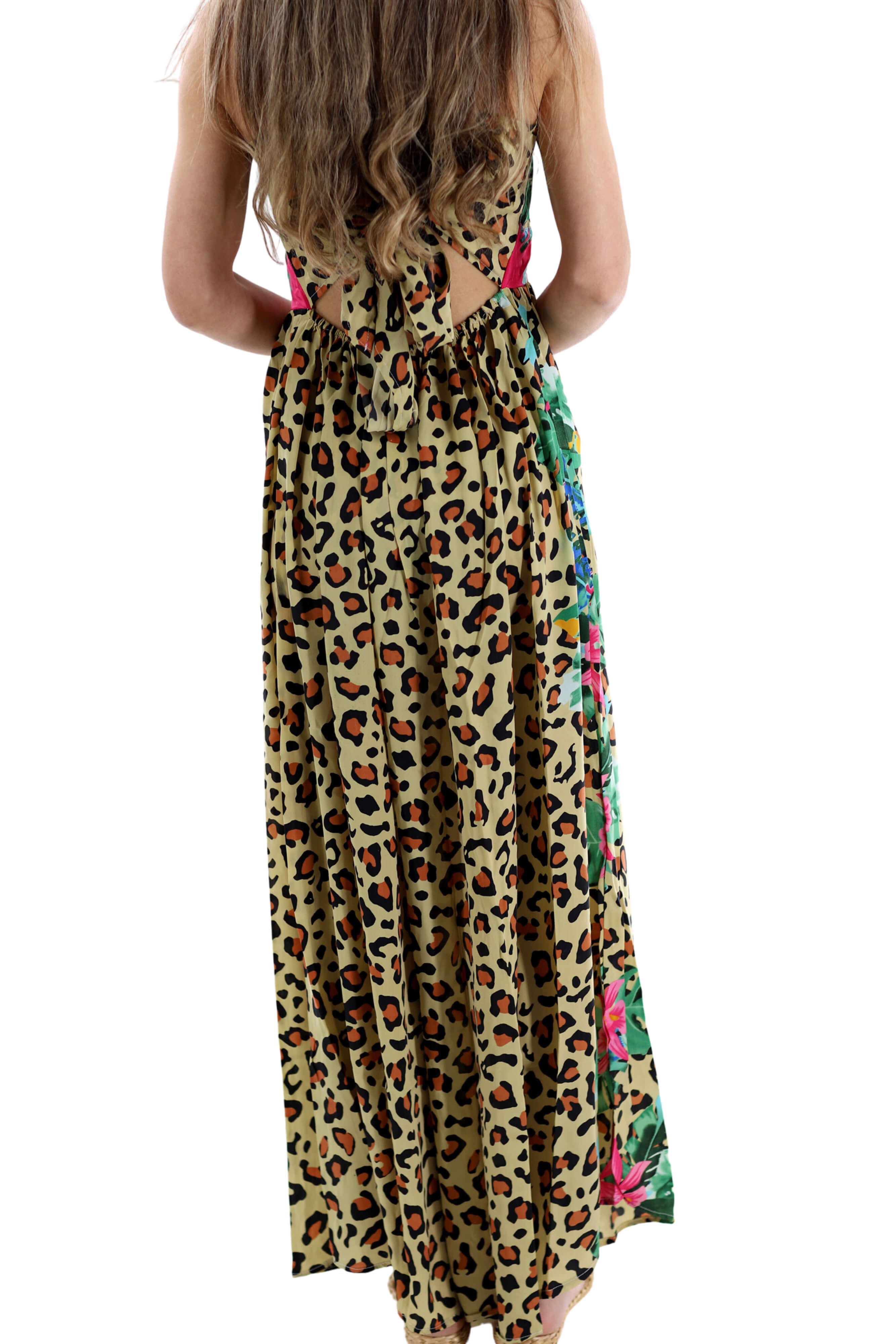 Long Flowy Floral 'Alessandra' Maxi Dress in Leopard Medium / Leopard - Dresses - Women's Clothing & Accessories - La Fiorentina Long Flowy Floral 'Alessandra' Maxi Dress in Leopard Medium / Leopard - Dresses - Women's Clothing & Accessories - La Fiorentina