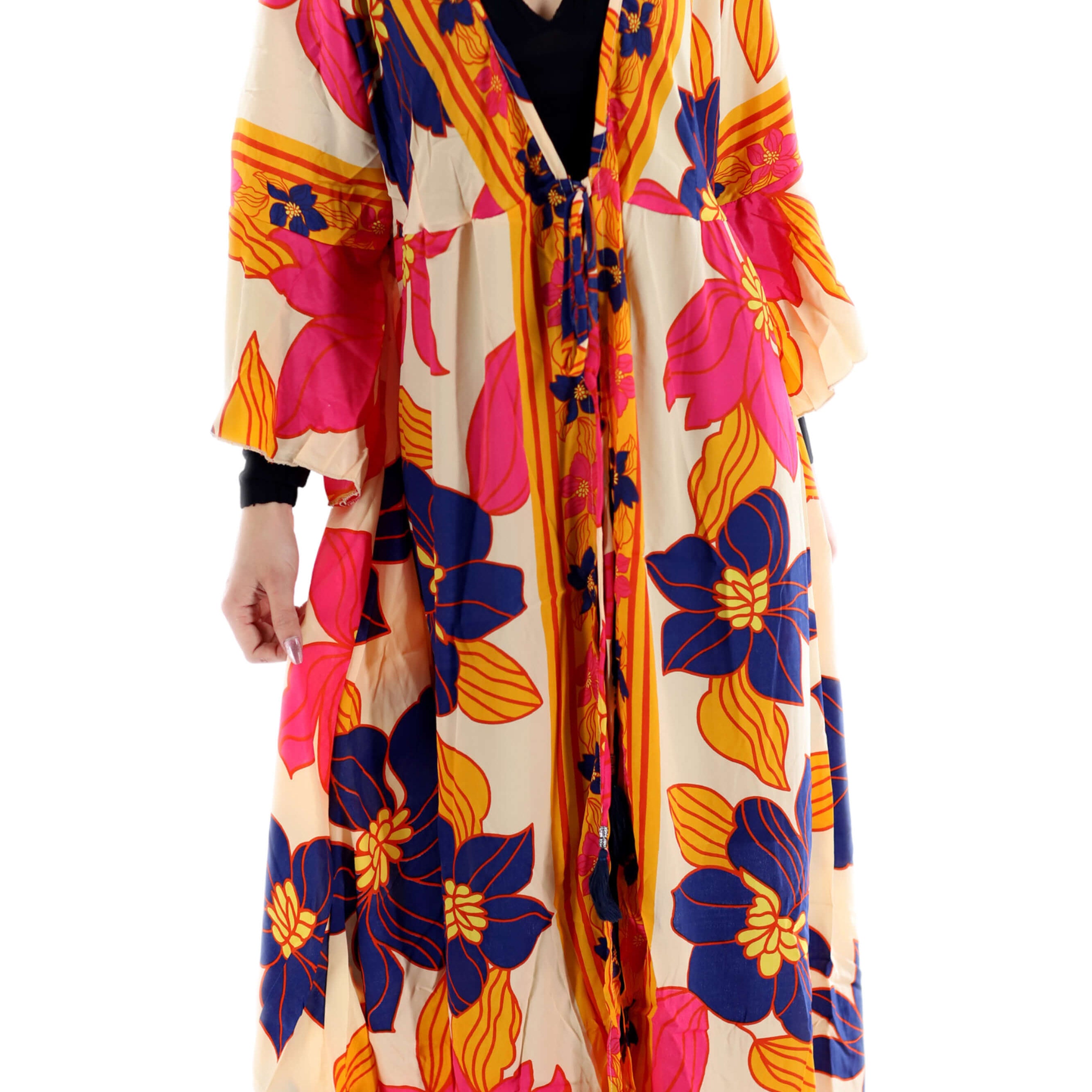 Flowy "Adriana" Maxi Dress Beige Multi