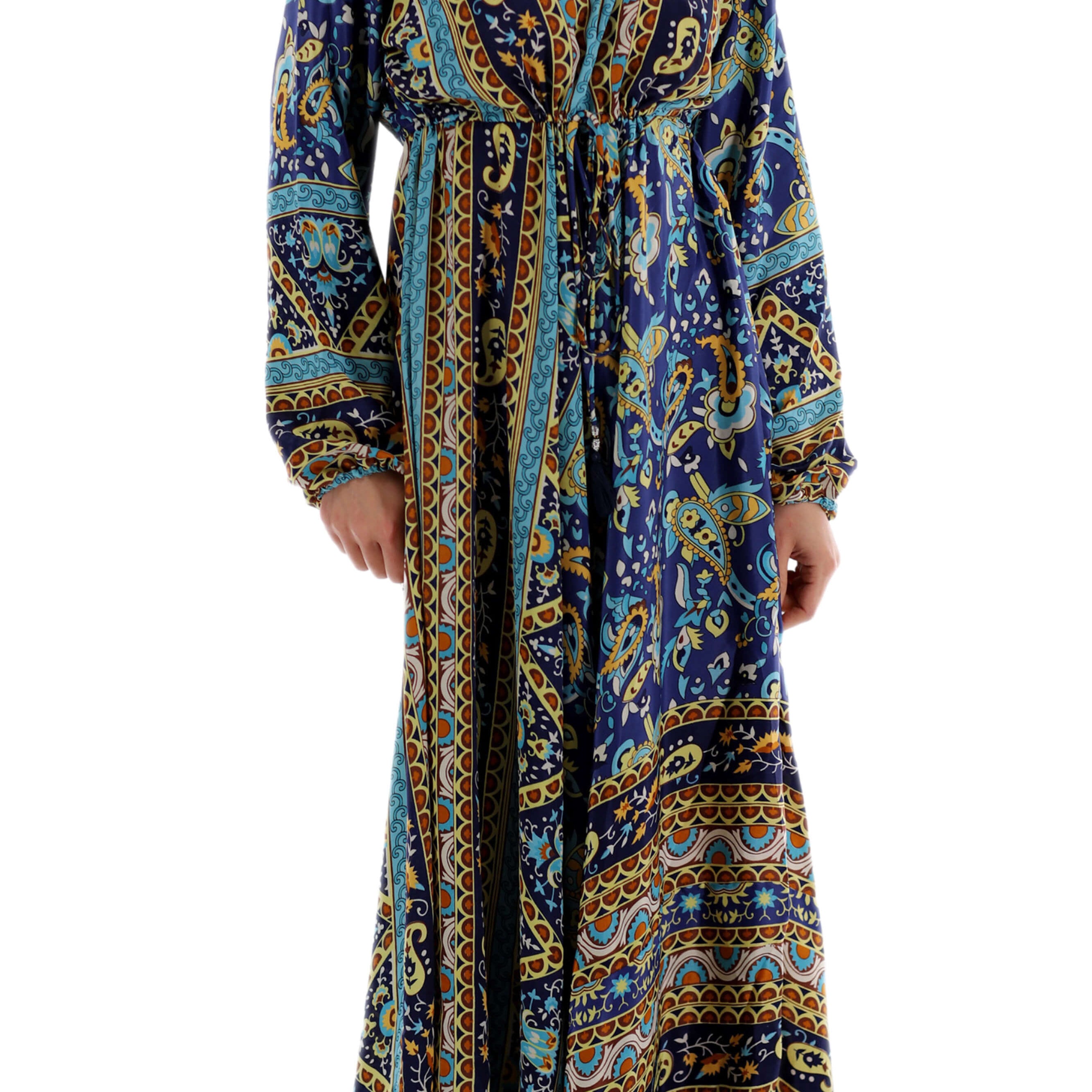 Long Flowy Floral 'Emilia' Maxi Dress - Blue (2024)