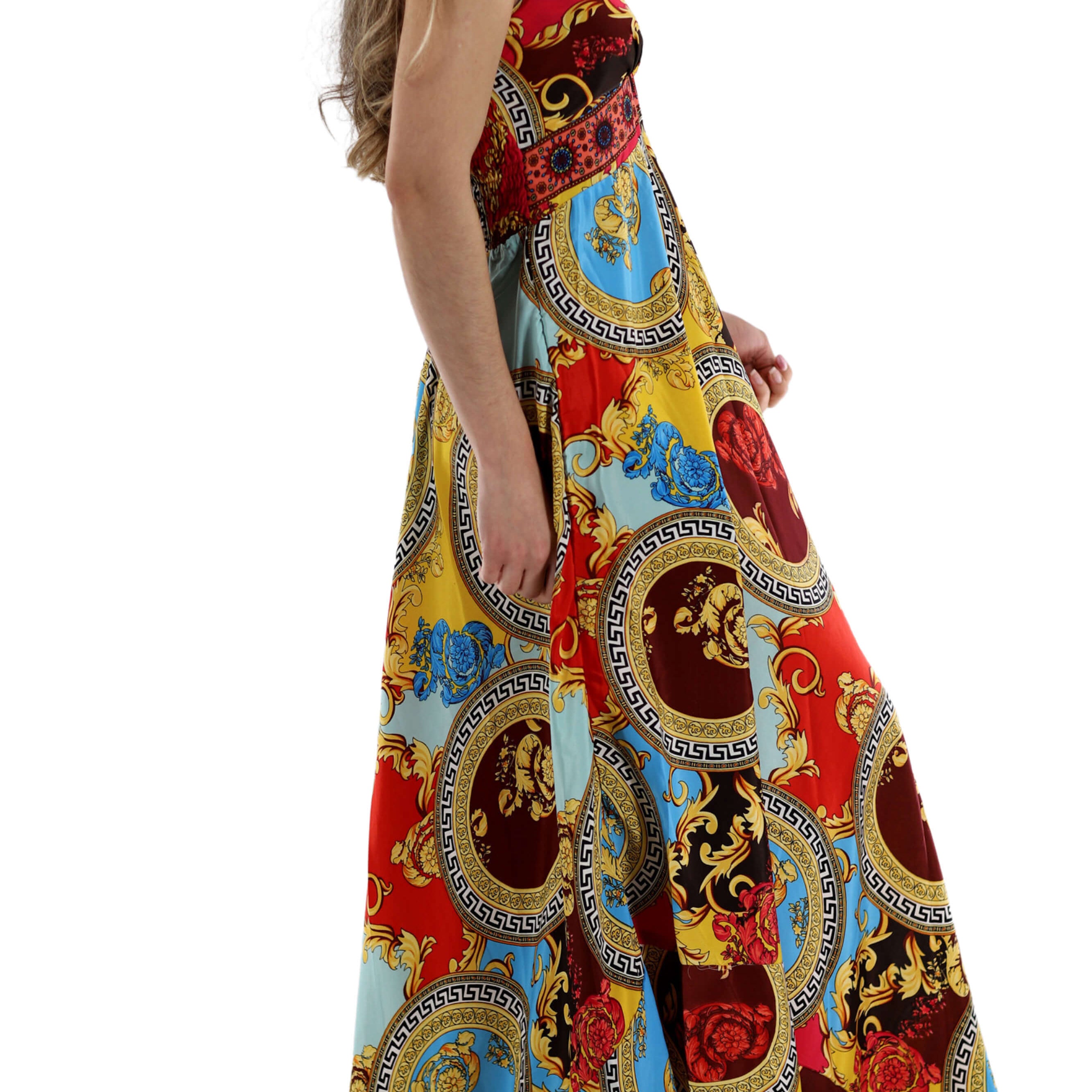 Long Flowy Floral "Romina" Max dress in Yellow La Fiorentina Long Flowy Floral "Romina" Max dress in Yellow La Fiorentina