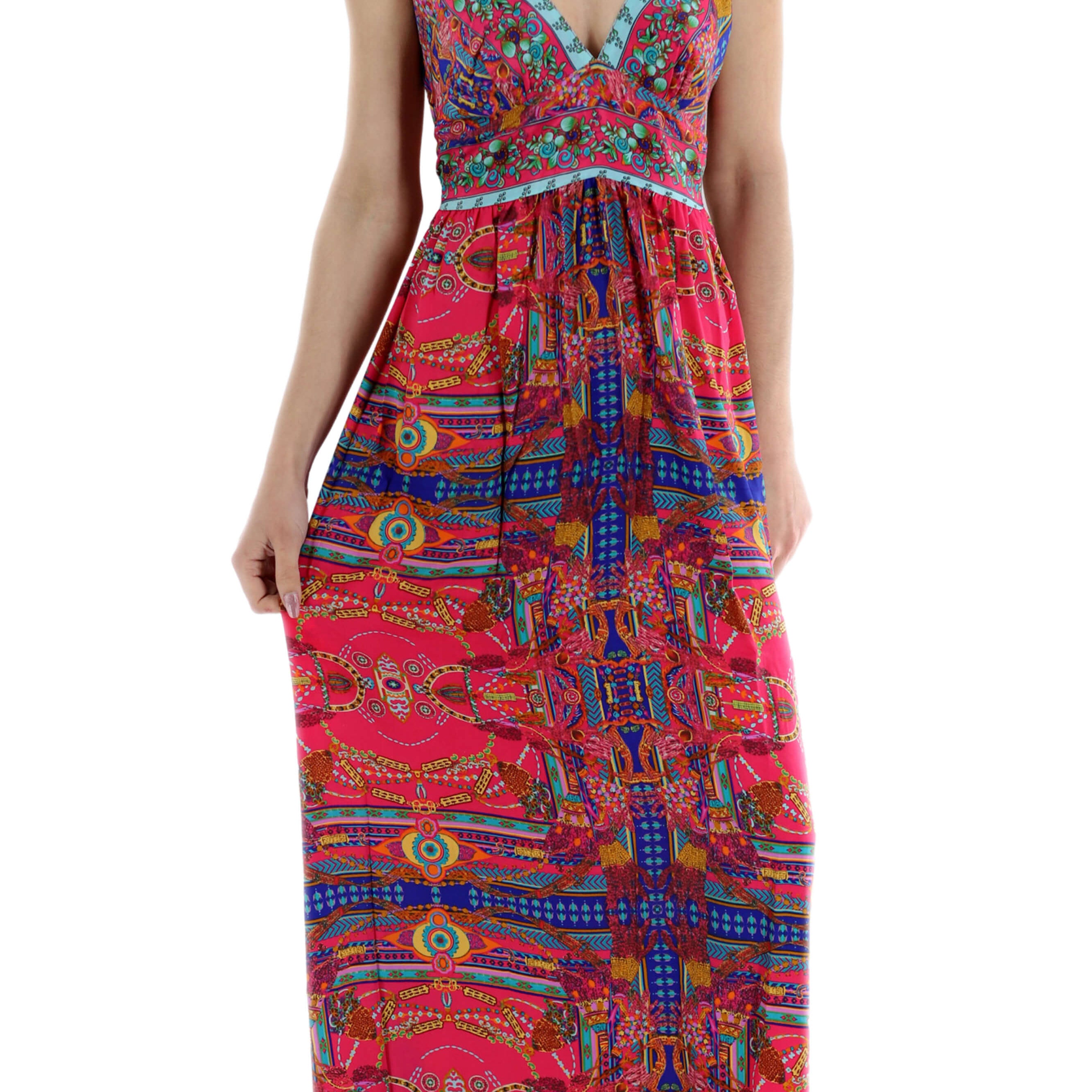 Long Flowy Floral 'Alessandra' Maxi Dress in Coral Medium / Coral - Dresses - Women's Clothing & Accessories - La Fiorentina Long Flowy Floral 'Alessandra' Maxi Dress in Coral Medium / Coral - Dresses - Women's Clothing & Accessories - La Fiorentina