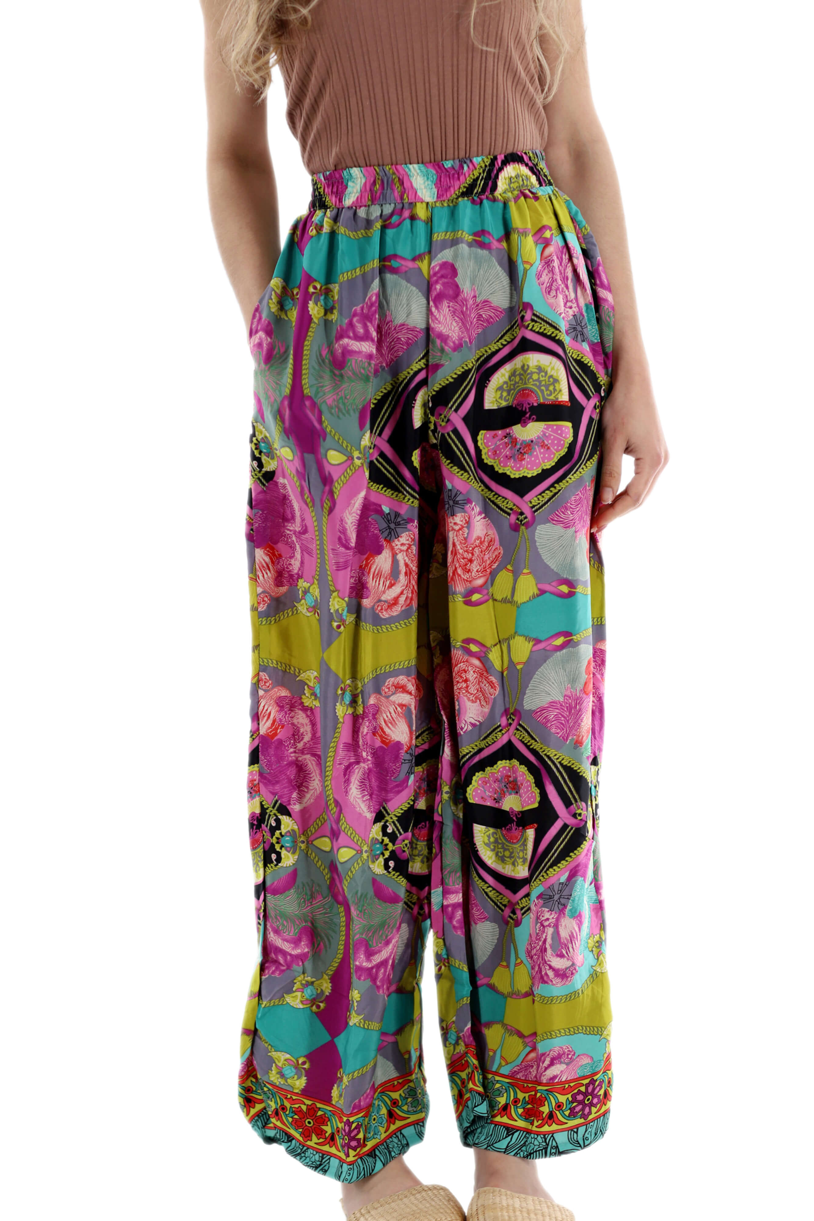Wide Leg "Pia" Pants in Purple Multi