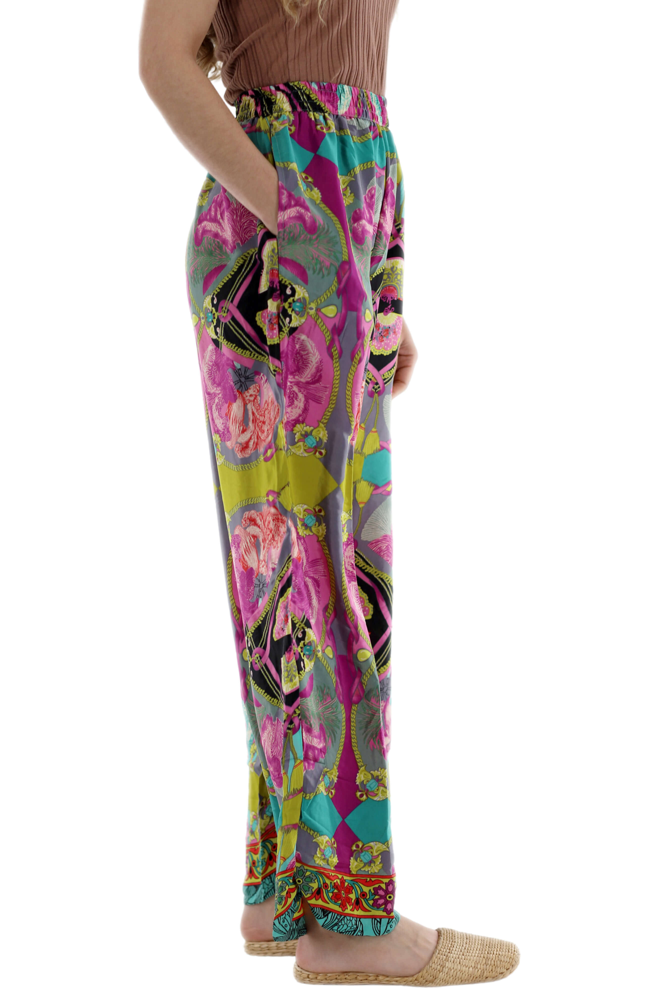 Wide Leg "Pia" Pants in Purple Multi