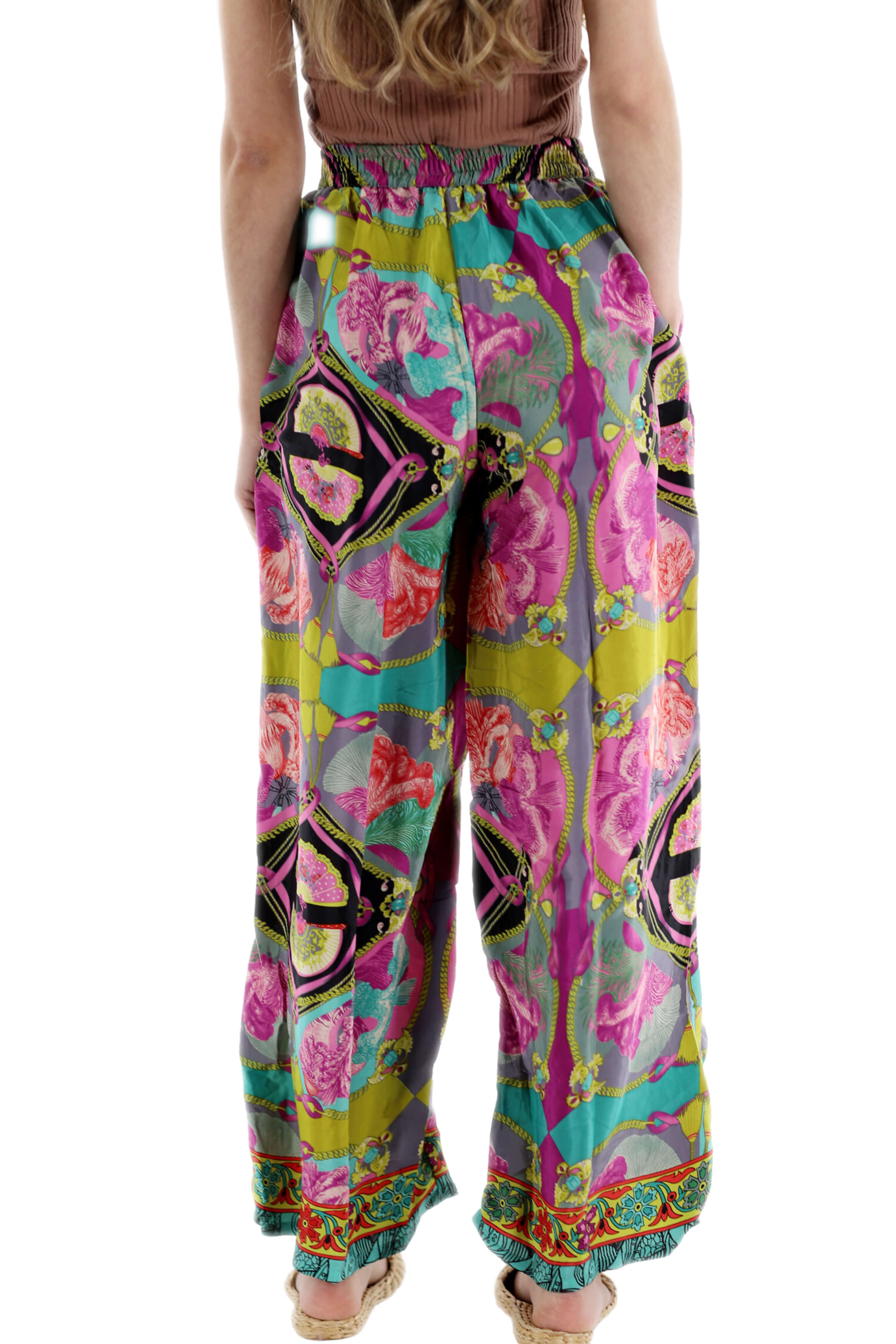 Wide Leg "Pia" Pants in Purple Multi