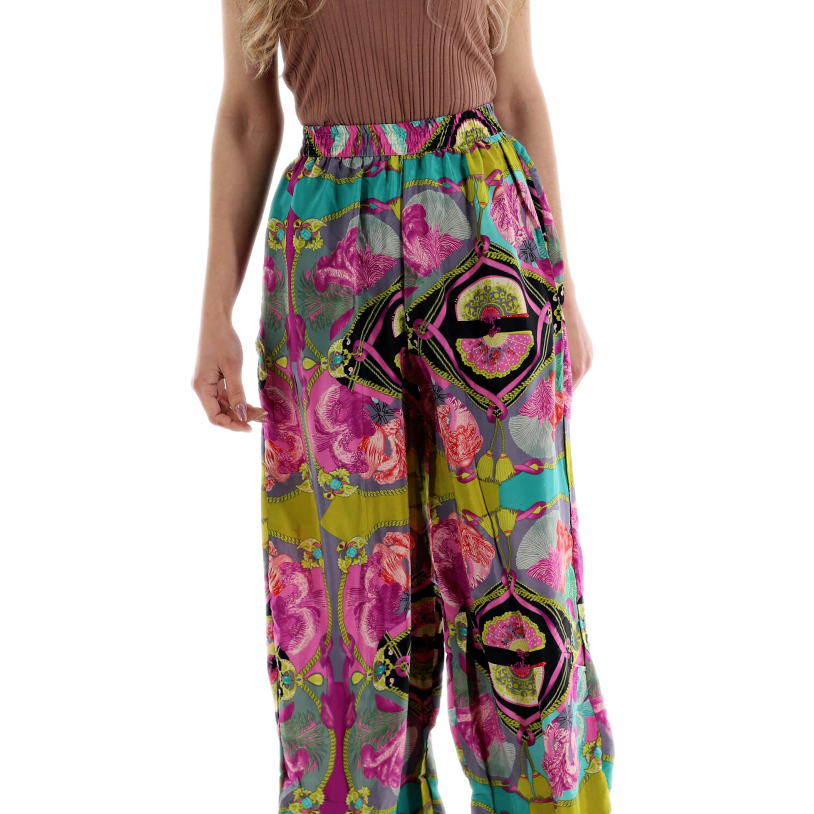 Wide Leg "Pia" Pants in Purple Multi