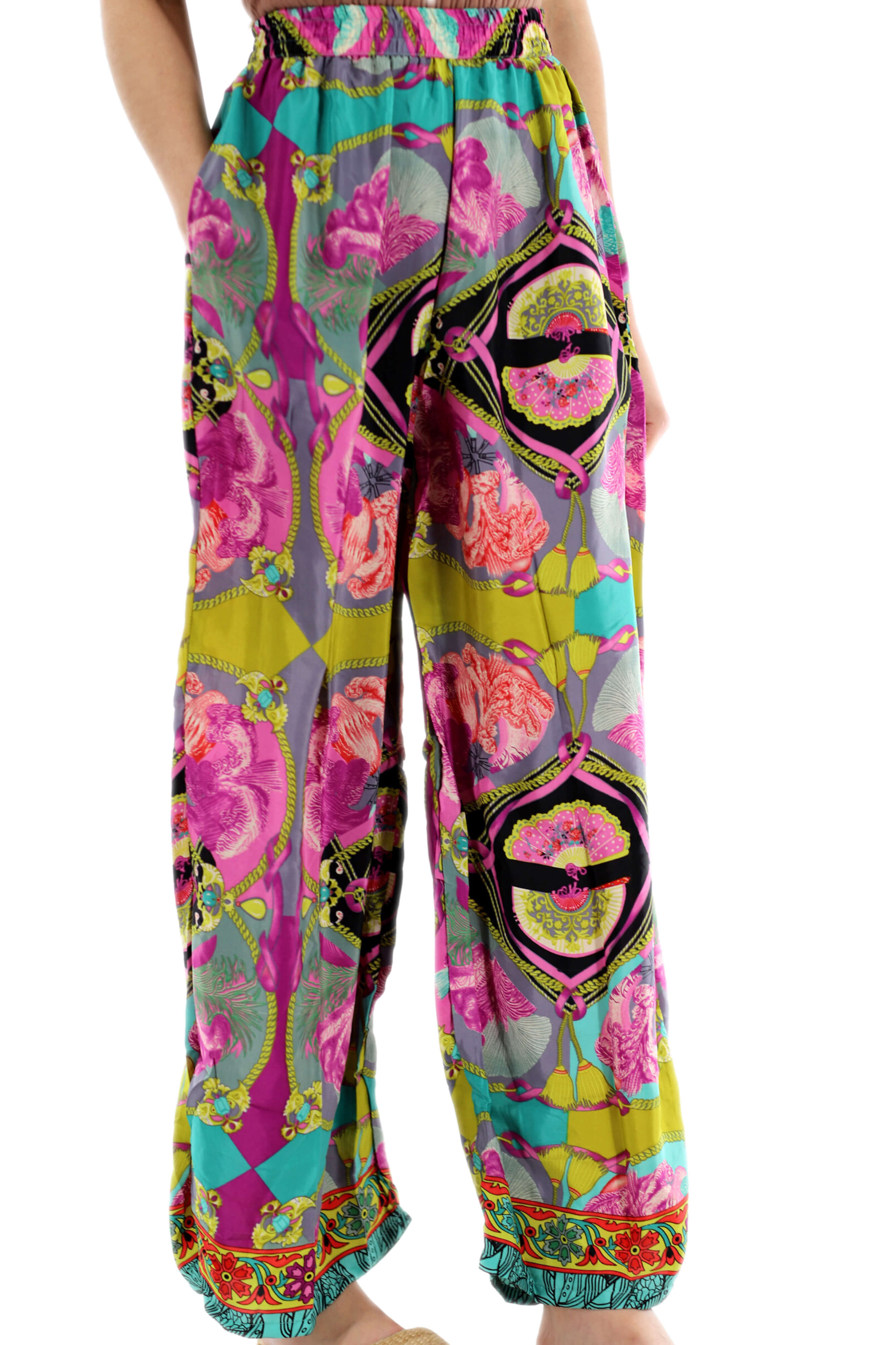 Wide Leg "Pia" Pants in Purple Multi