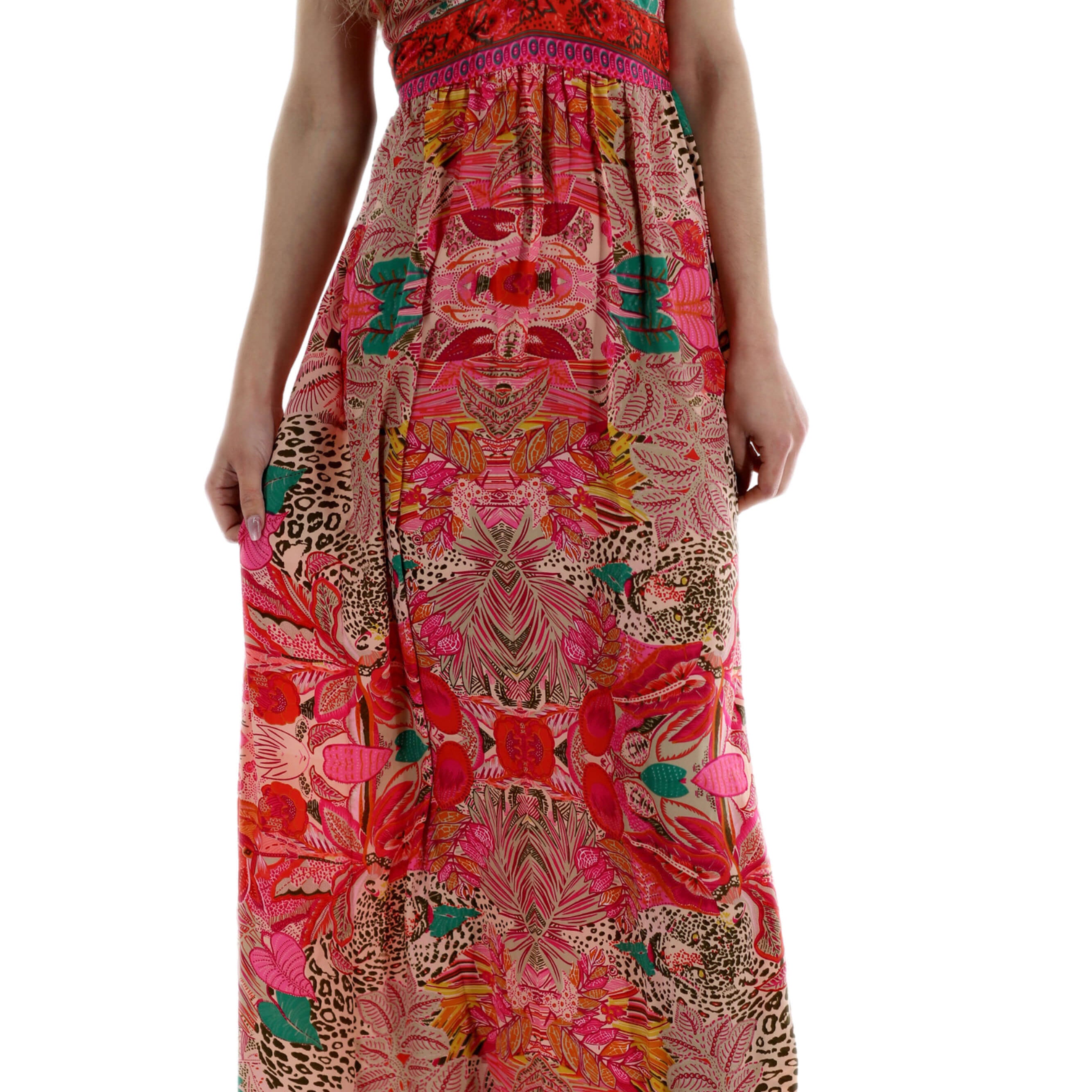 Long Flowy Floral 'Alessandra' Maxi Dress in Light Pink