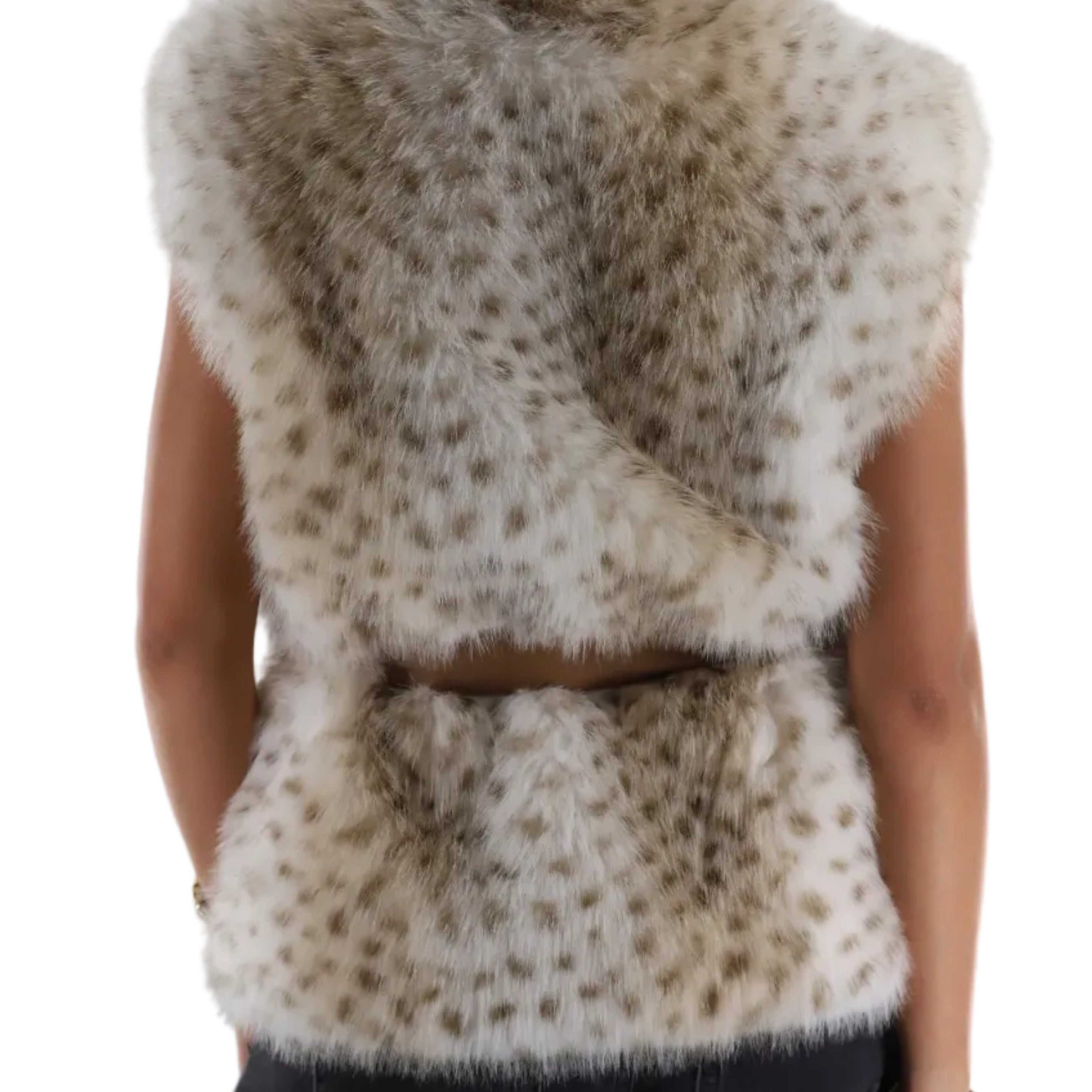 Plush Spotted Short Faux Fur Vest - AF-02-SHORT - Faux Fur Vest - La Fiorentina