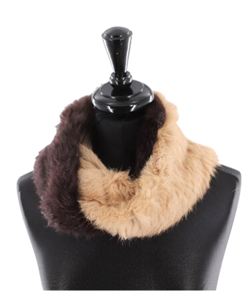 Infinity Cozy Fur Muffler - Brown/Camel - Fur Muffler - La Fiorentina AXS301-BROWNCAMEL