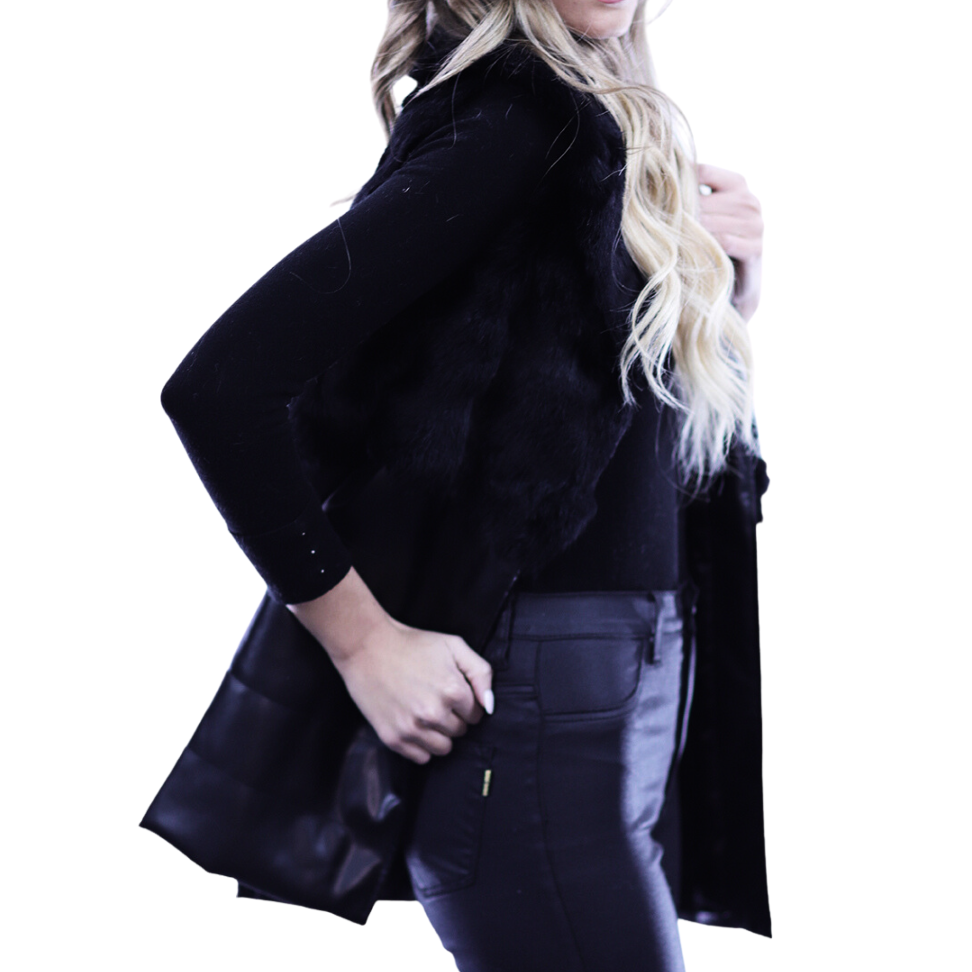 Fur Vest- Black - Fur Vest - La Fiorentina BJ037