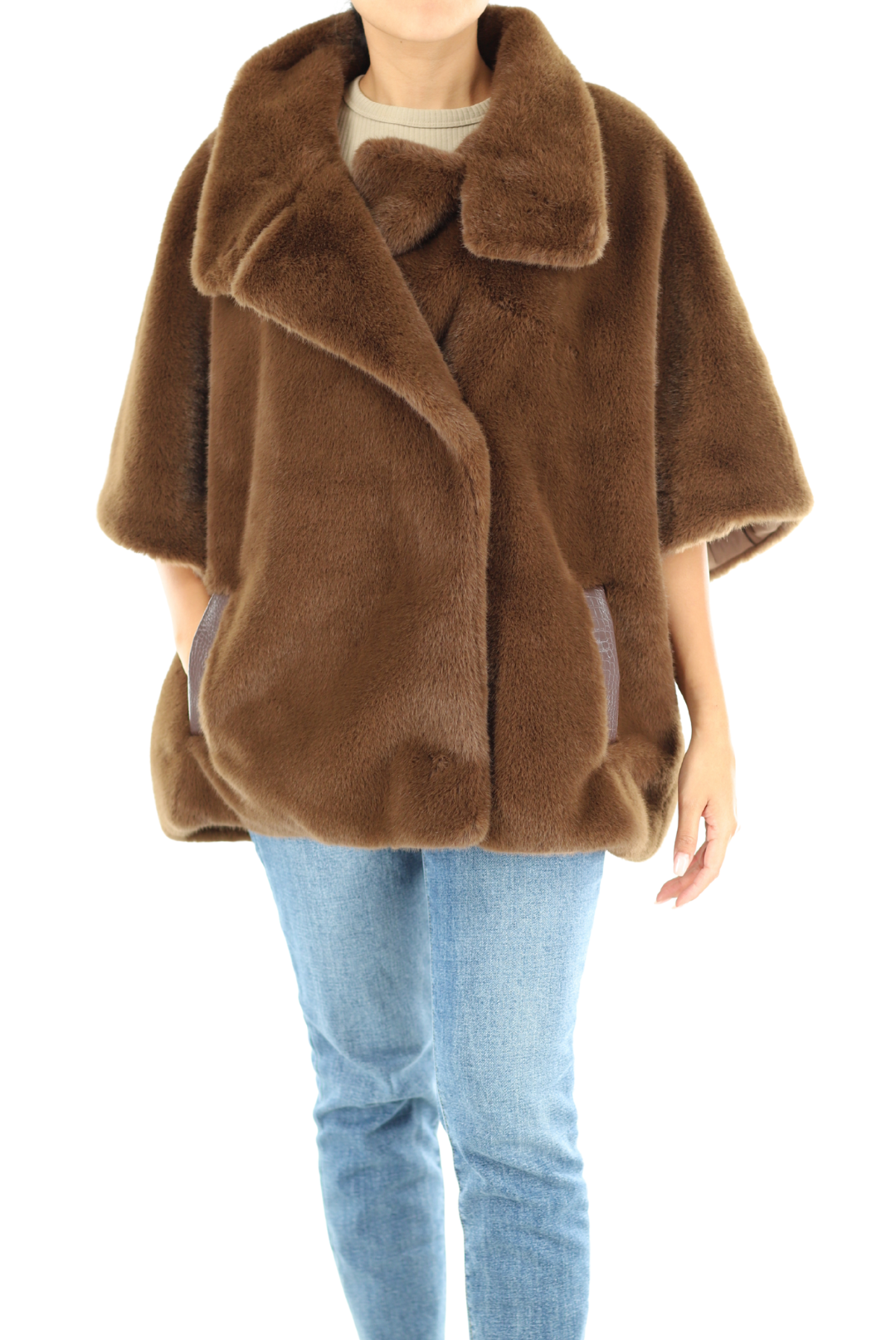 Plush Faux Fur Cape