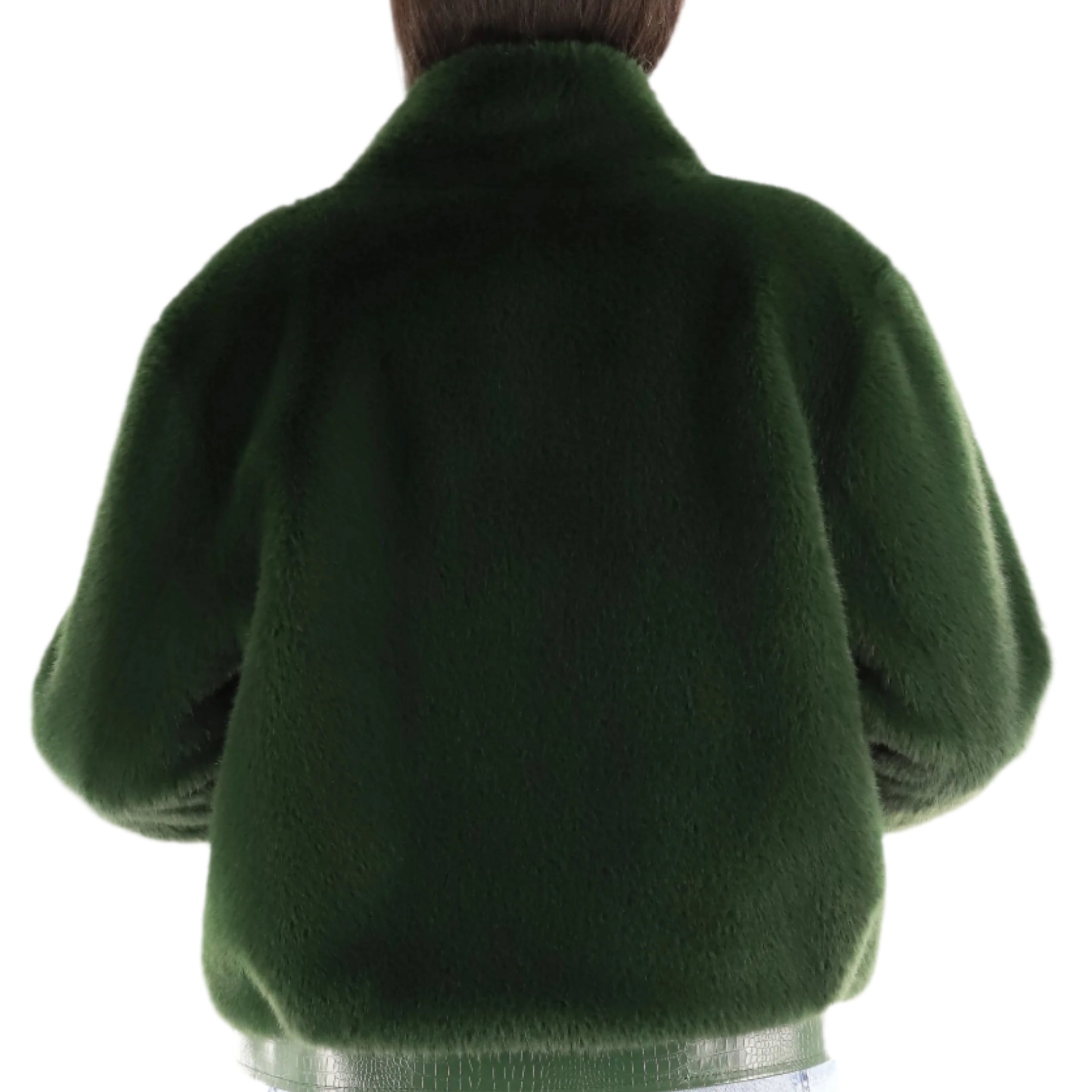 Faux Fur Jacket with PU Leather Details- FAIT-C2501 - Jacket - La Fiorentina