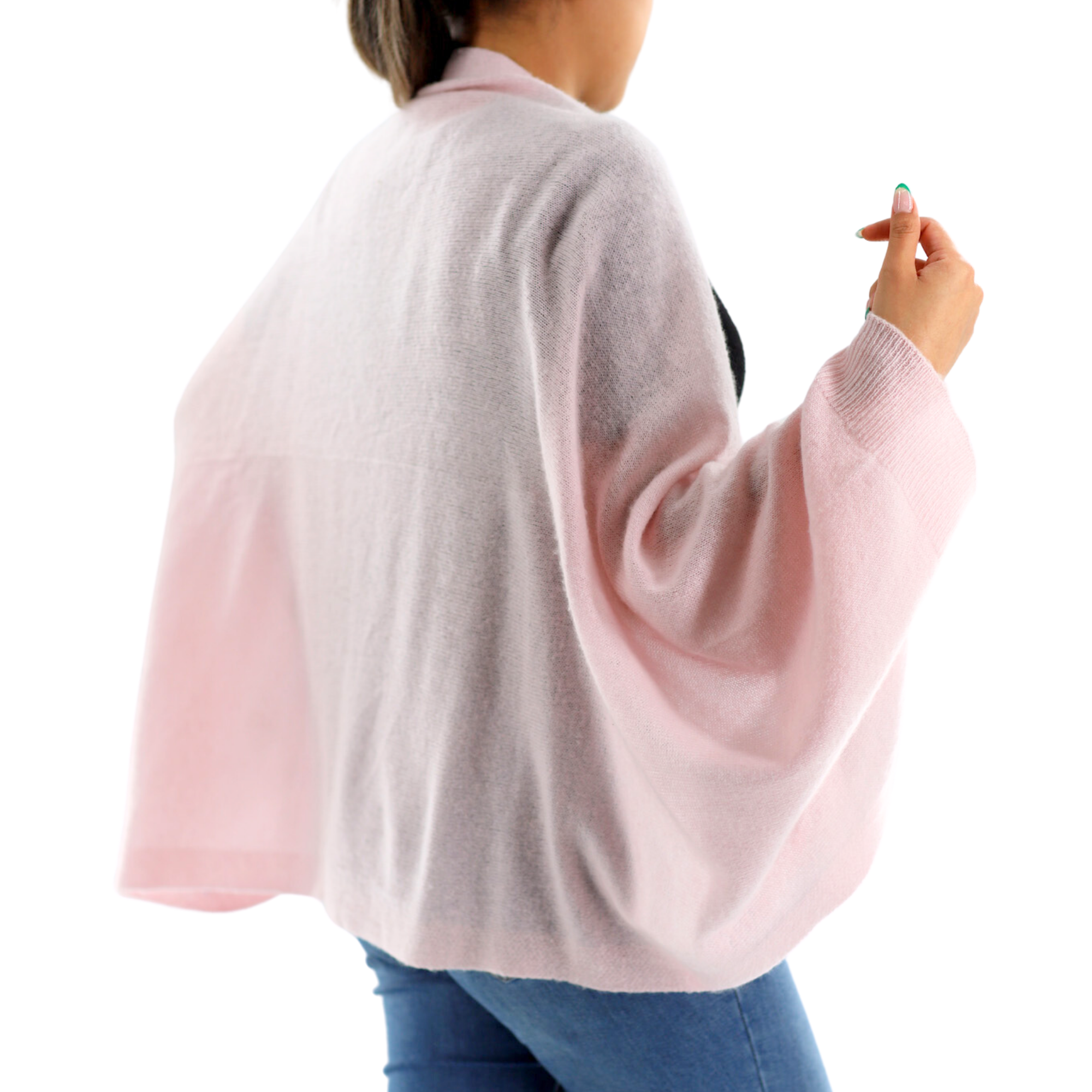 Luxe Soft Cashmere/Wool Blend Cocoon Shawl - Pink - One Size - Cocoon - La Fiorentina GC2113-135-PINK