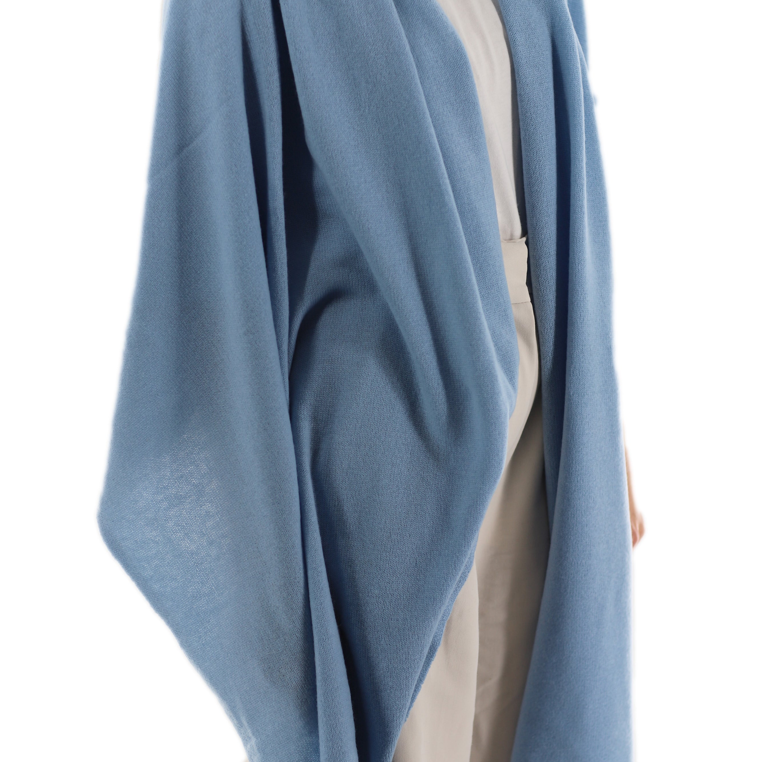 La Fiorentina SUPER SOFT Cashmere Blend Knit Shawl - Light Blue - Cashmere Wrap - La Fiorentina GC57203T-LIGHTBLUE