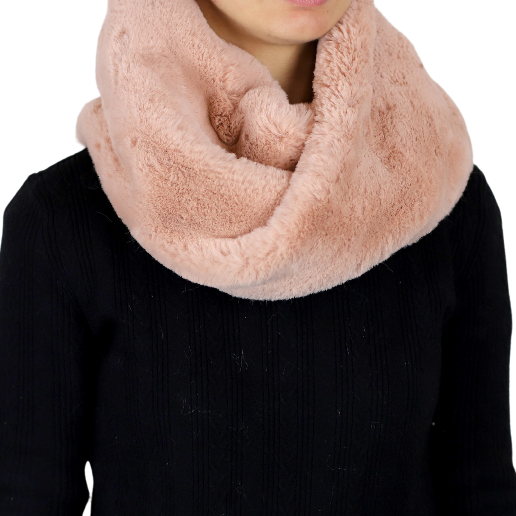 Faux Fur Infinity Scarf - Pink - Infinity Scarf - La Fiorentina NF16ST65-PINK