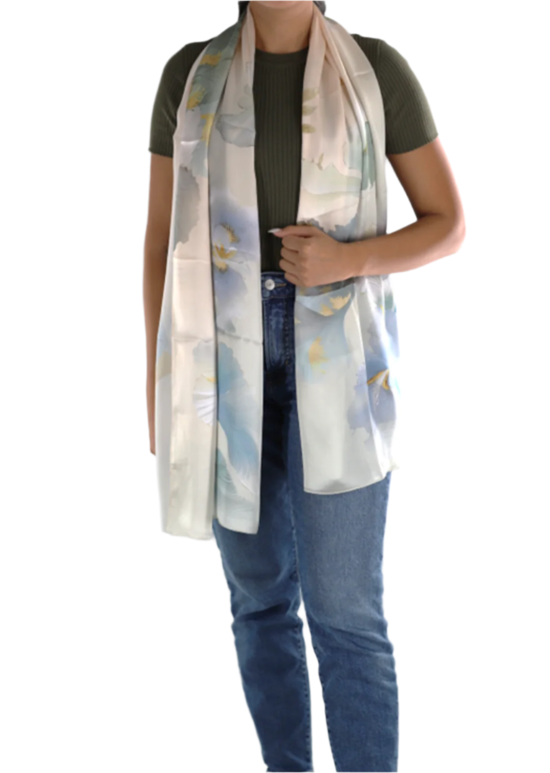 Floral Print Silk Scarf