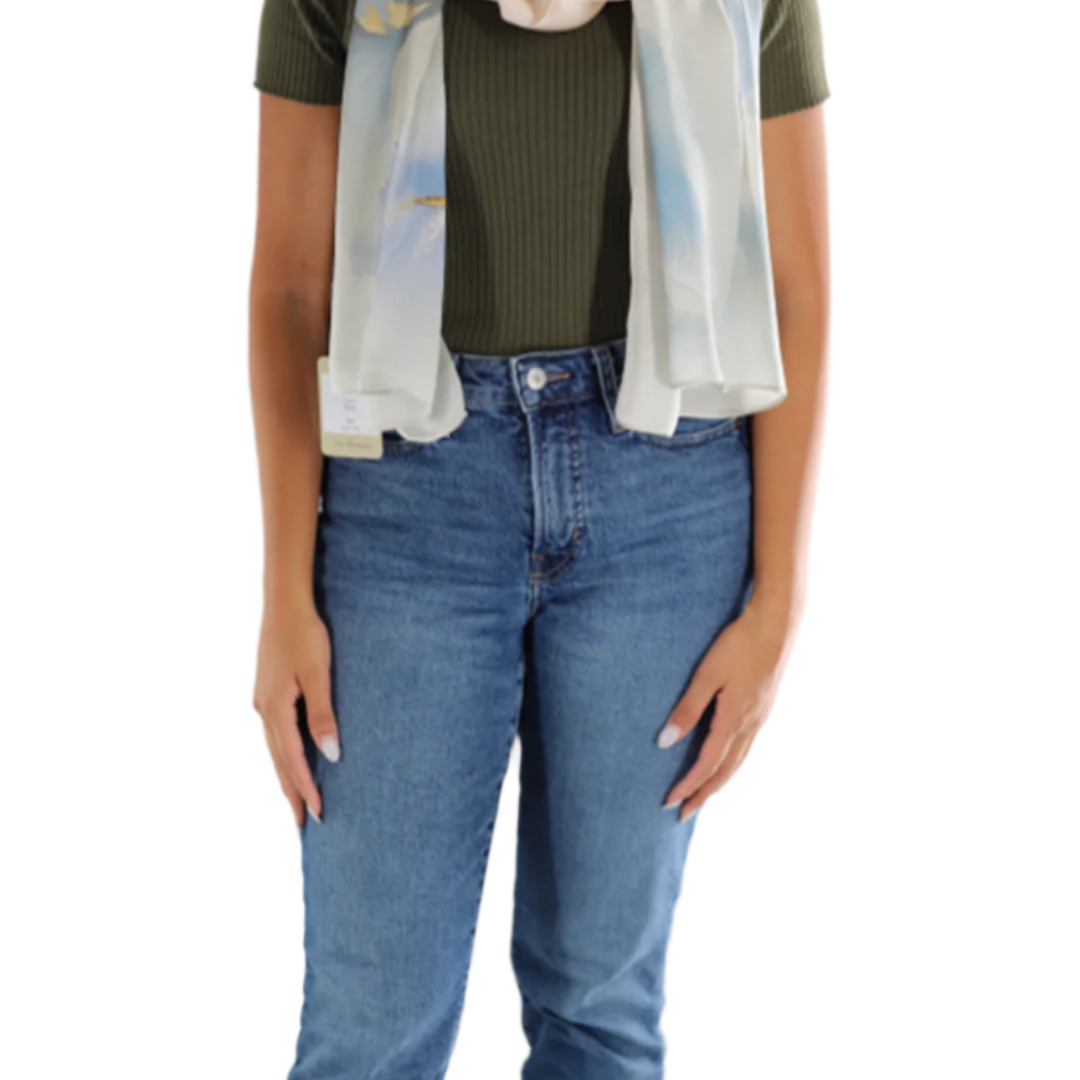 Floral Print Silk Scarf