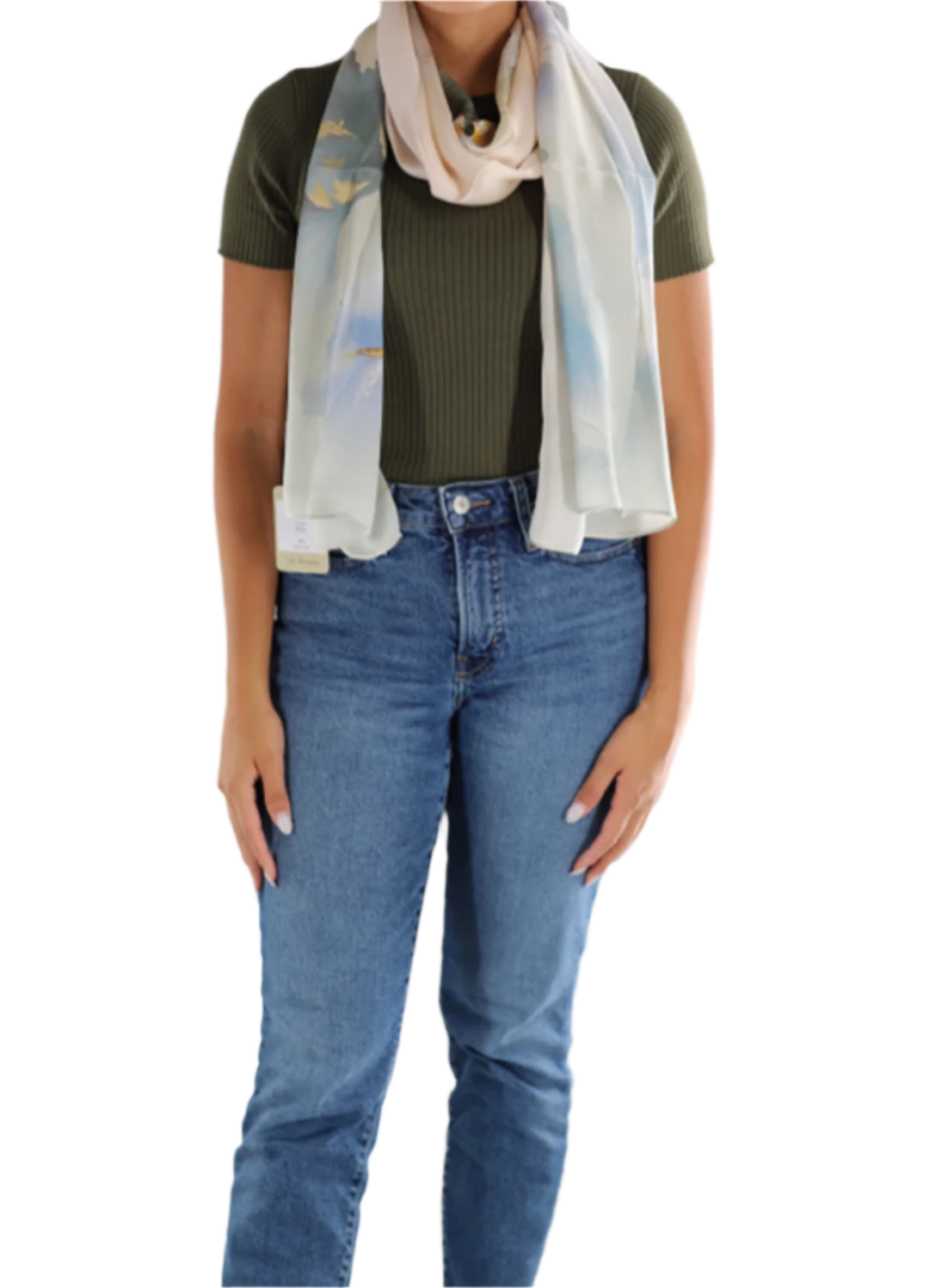 Floral Print Silk Scarf