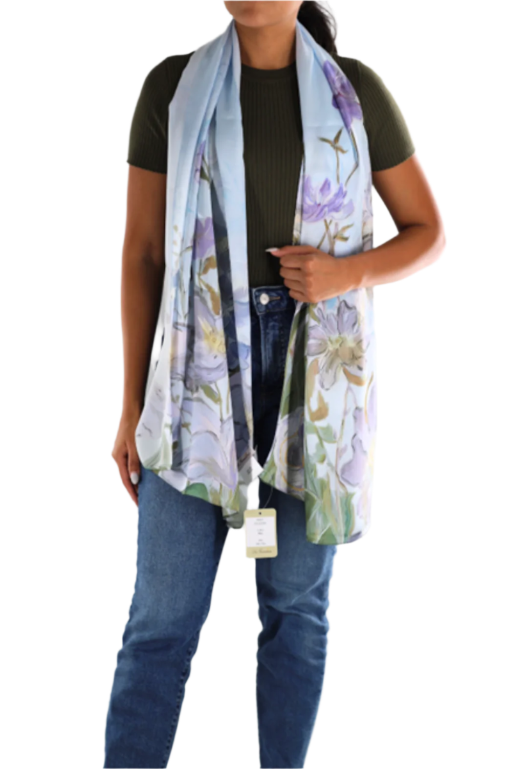Floral Print Silk Scarf