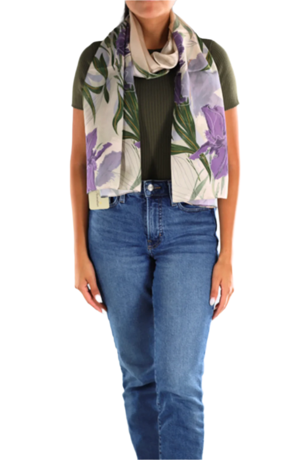 Floral Print Silk Scarf