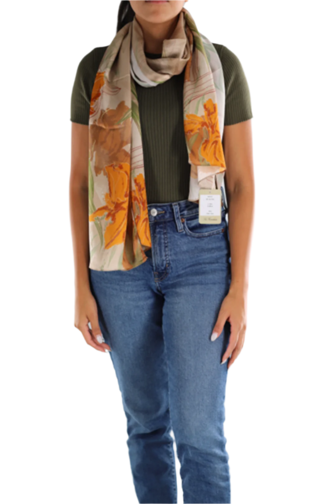 Floral Print Silk Scarf