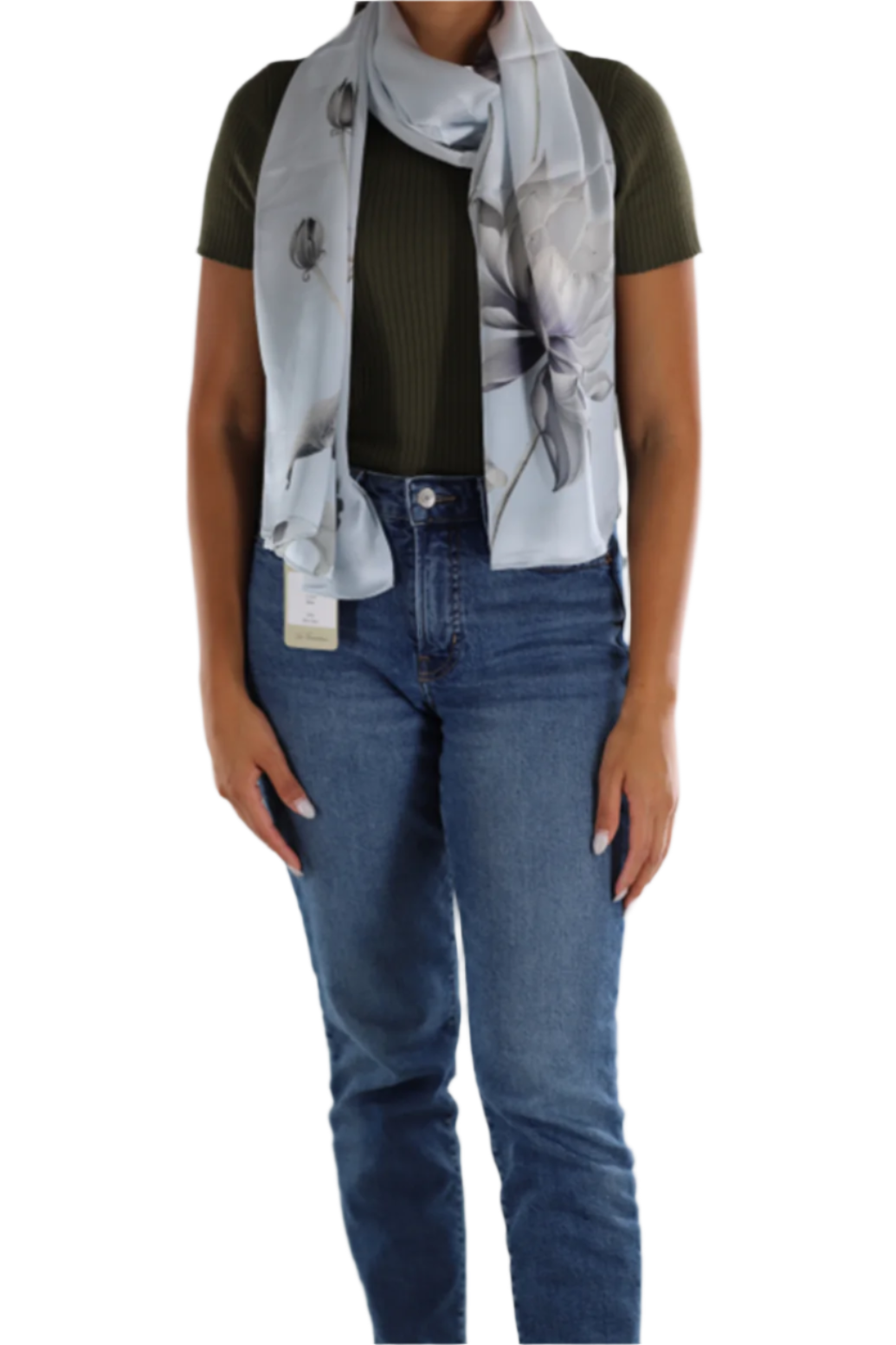 Floral Print Silk Scarf