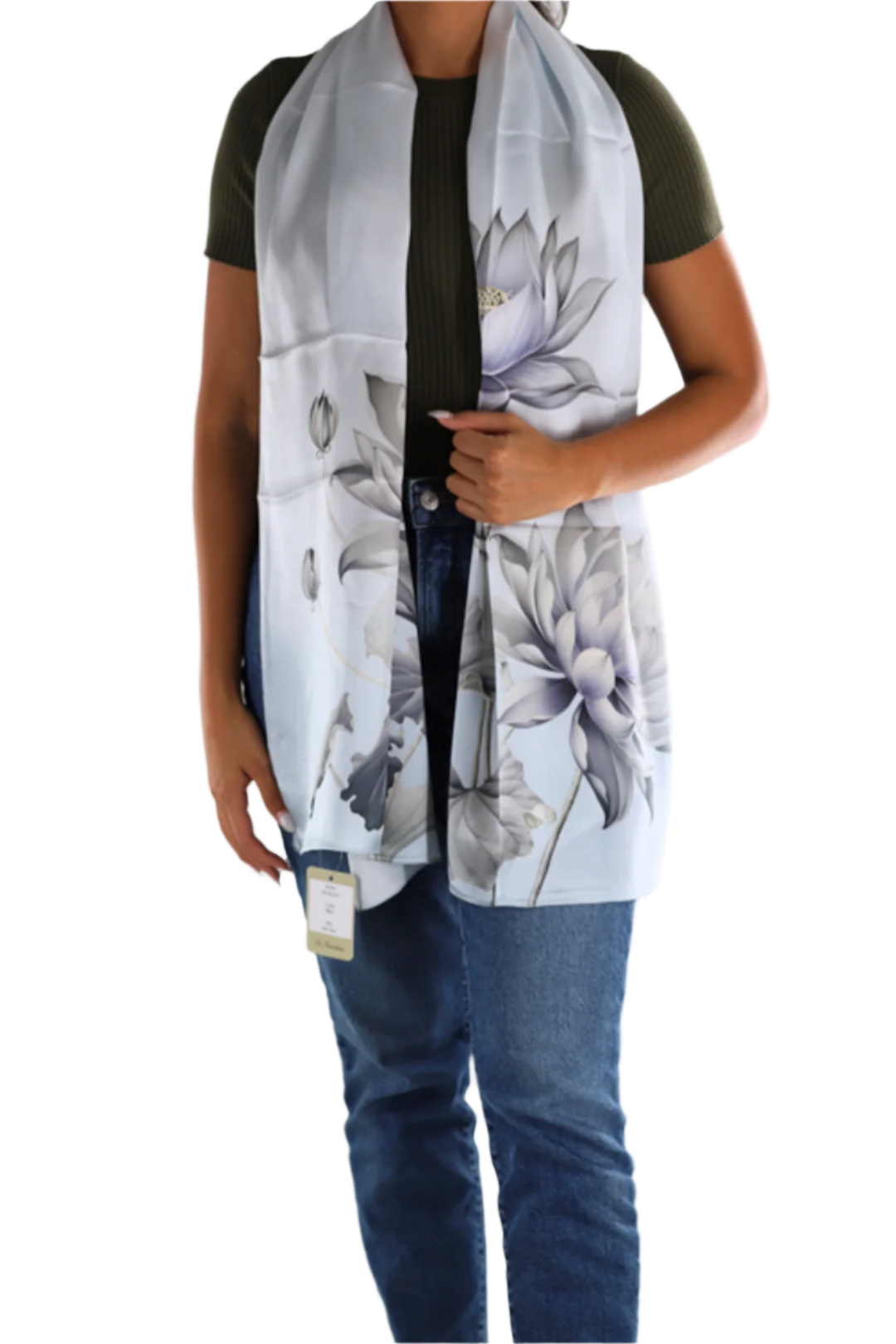 Floral Print Silk Scarf