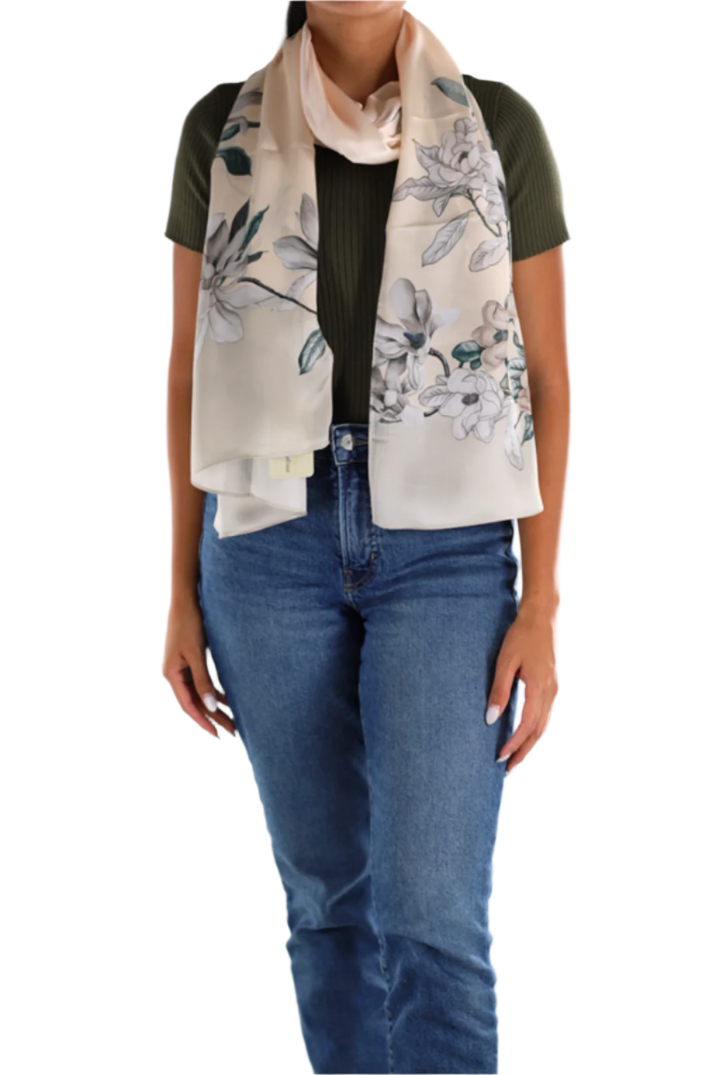 Floral Print Silk Scarf