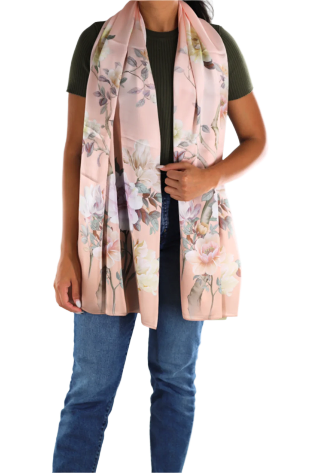 Floral Print Silk Scarf
