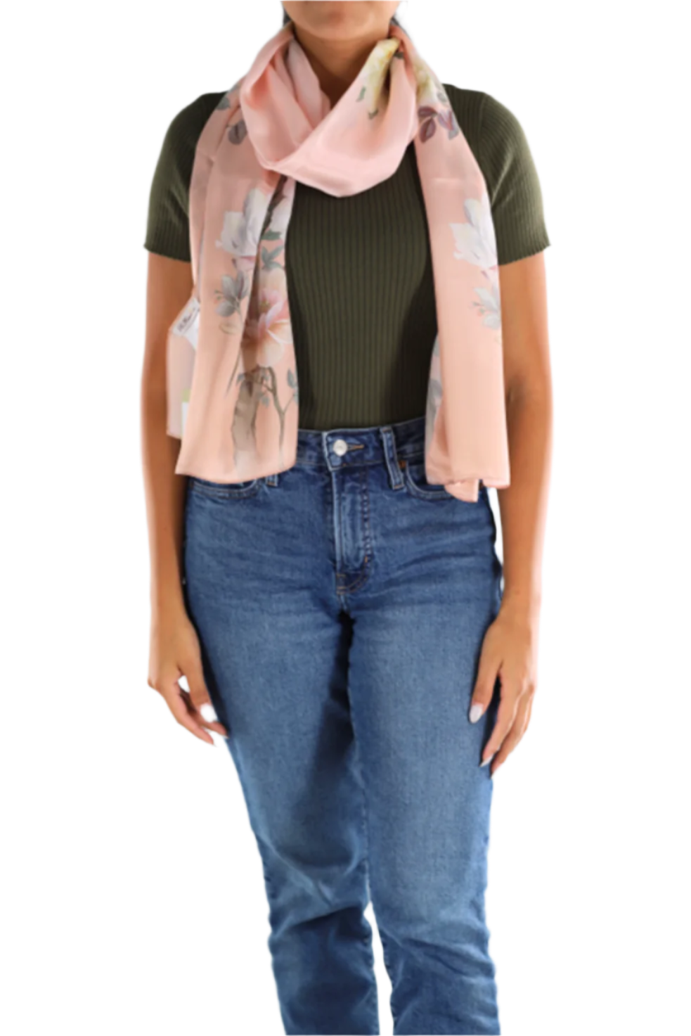 Floral Print Silk Scarf