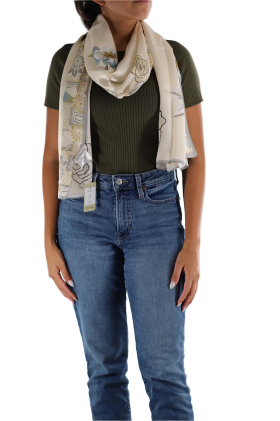 Floral Print Silk Scarf