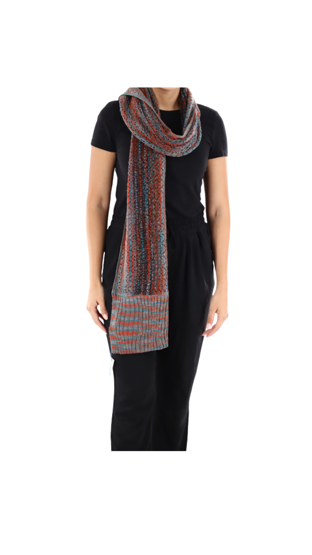 Multicolor marble knit scarf