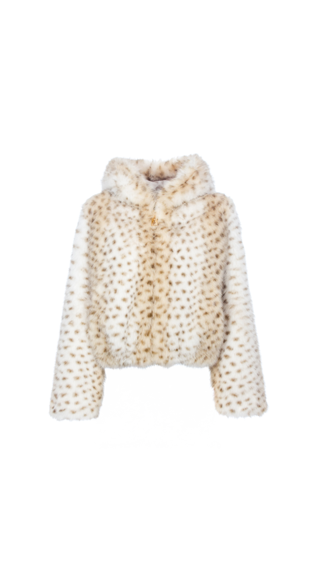 Spotted faux fur bomber jacket