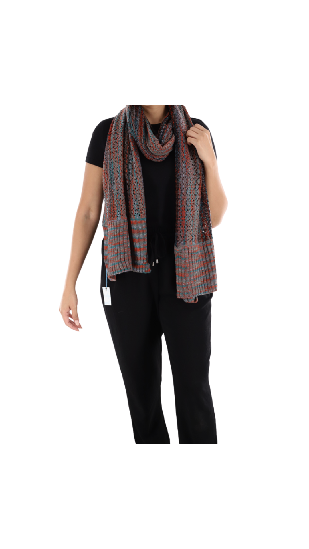 Multicolor marble knit scarf