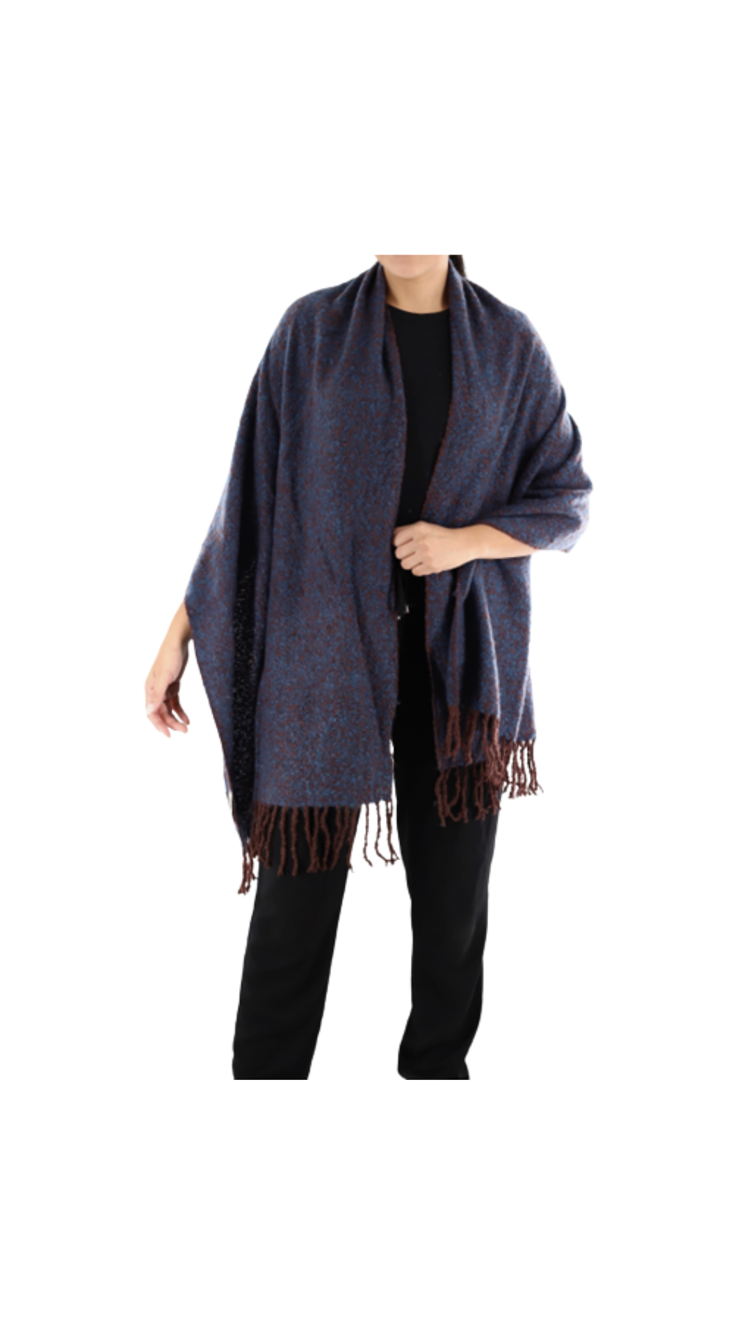 Oversized scarf with fringe