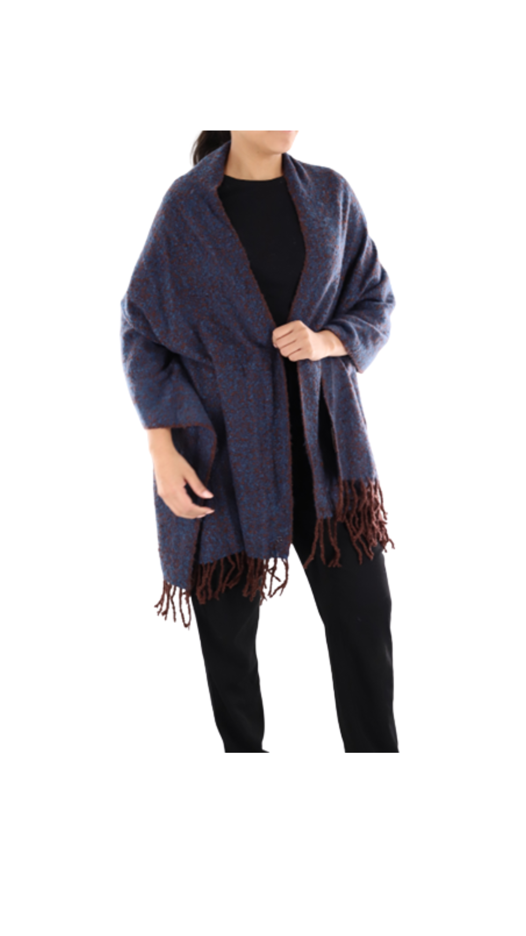 Oversized scarf with fringe