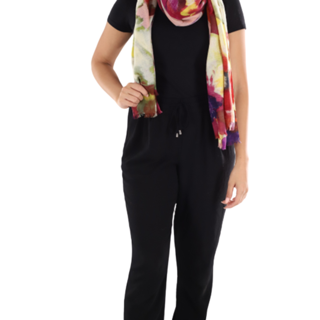 Watercolor print scarf